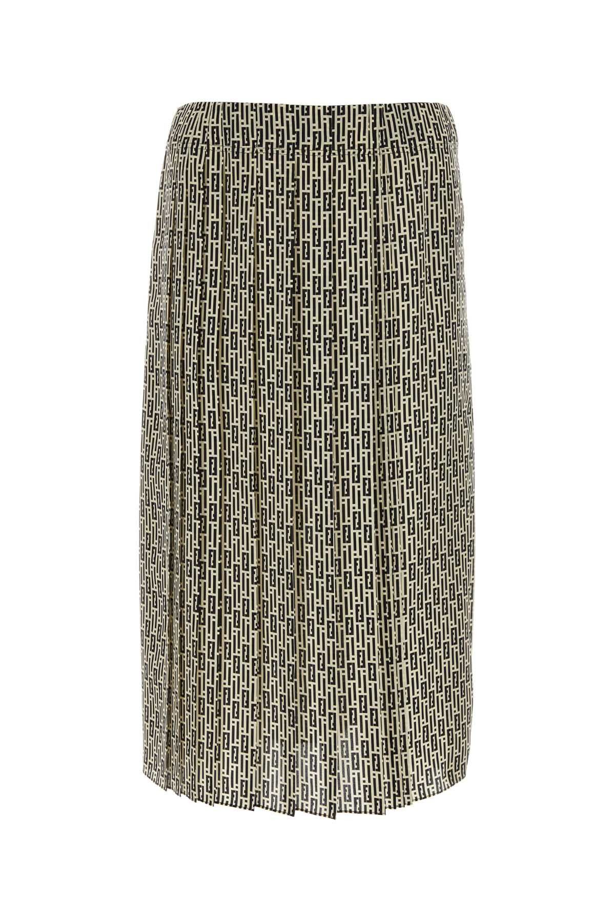 image of Fendi Printed Silk Skirt, Women's (Size 27)