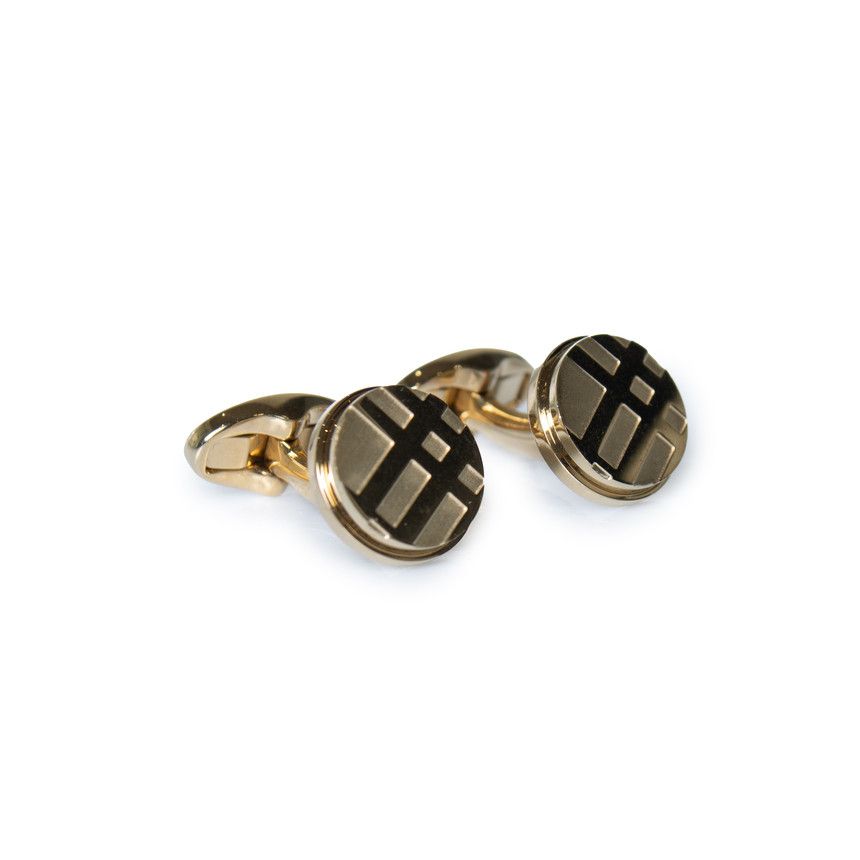 Burberry Burberry, gold toned checkered cufflinks Size ONE SIZE - 1 Thumbnail