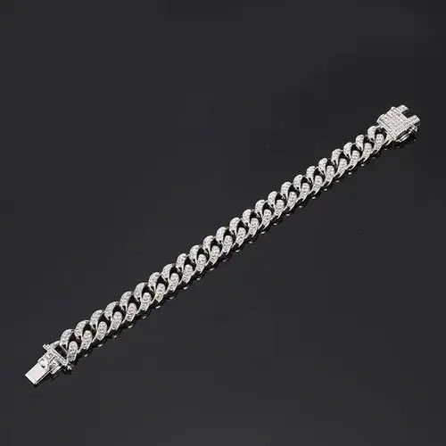 Designer × Jewelry Titanium Steel CZ Link Chain Bracelet for Men Women Size ONE SIZE - 4 Thumbnail