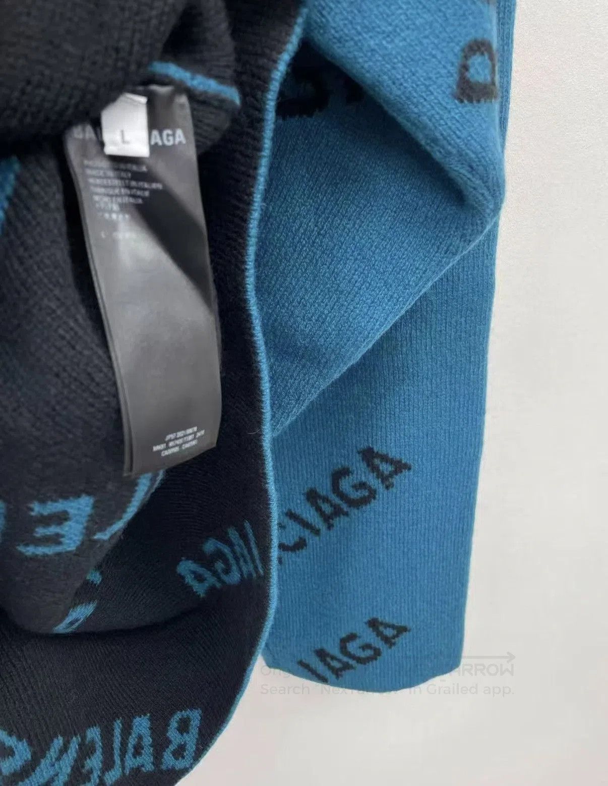 Balenciaga Blue Patterned Long Sleeve Sweater Size L. Size US L / EU 52-54 / 3 - 7 Thumbnail