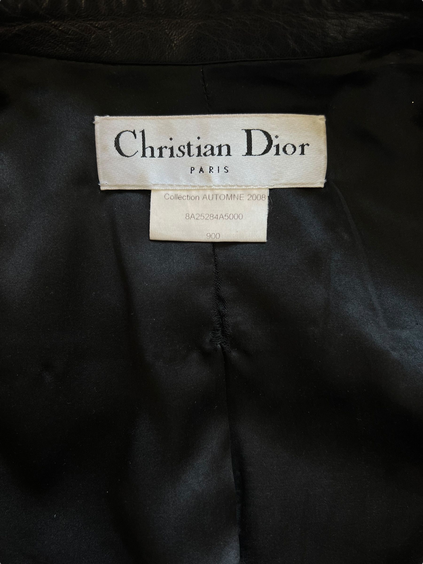 Dior Christian Dior by John Galliano 2008 Leather Jacket Size S / US 4 / IT 40 - 5 Thumbnail
