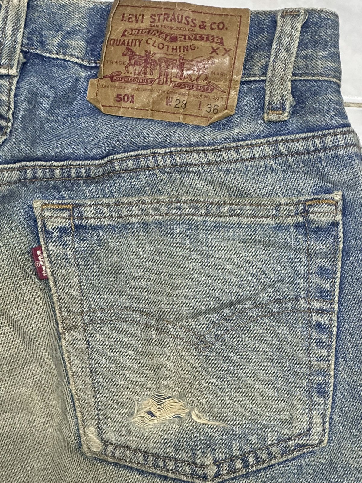 Levi's Levis 501 Vintage Distressed Straight Loose Mudwash Size US 28 / EU 44 - 7 Thumbnail