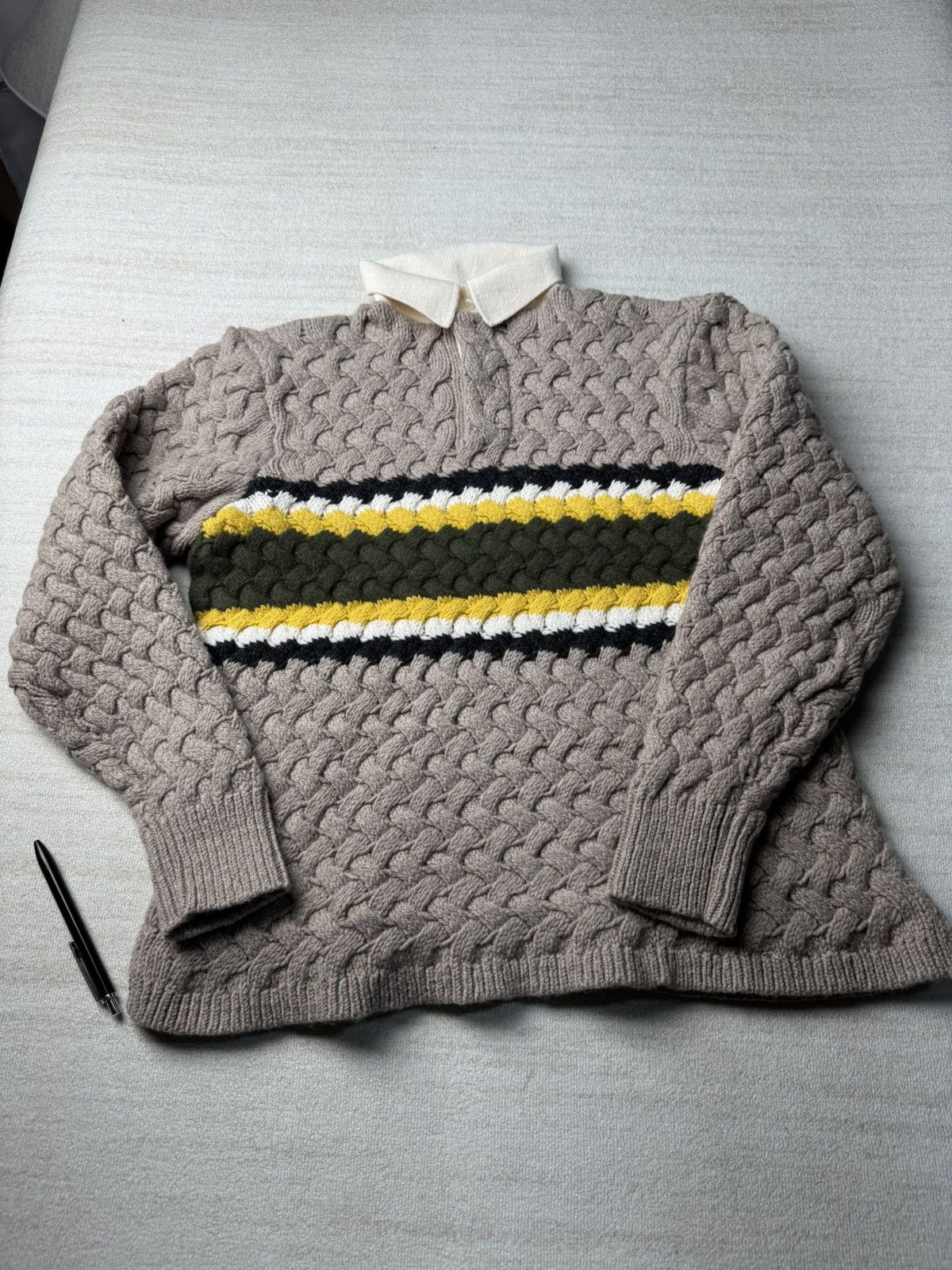 Aime Leon Dore Basketweave Knit Rugby Size US M / EU 48-50 / 2 - 1 Thumbnail