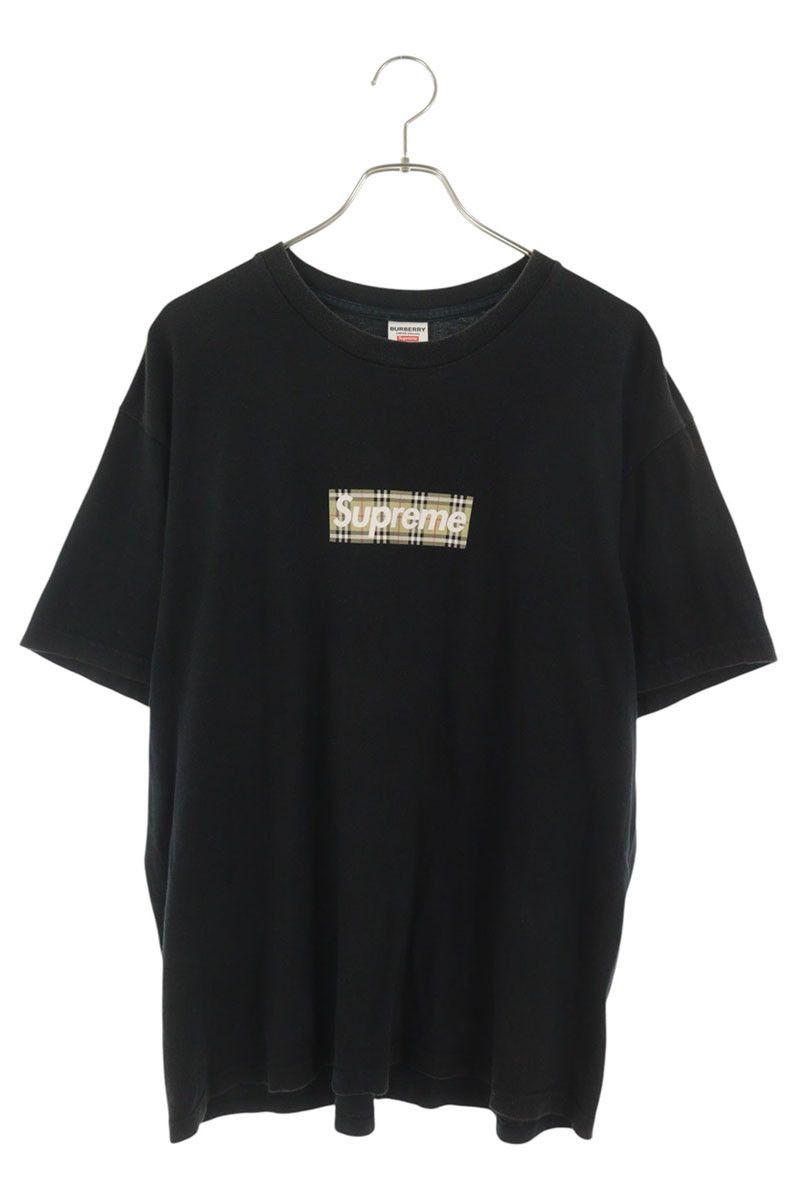 トップス L Supreme Burberry Box Logo Tee Black Burberry × Supreme Burberry x Supreme Box Logo Tee Black | Grailed