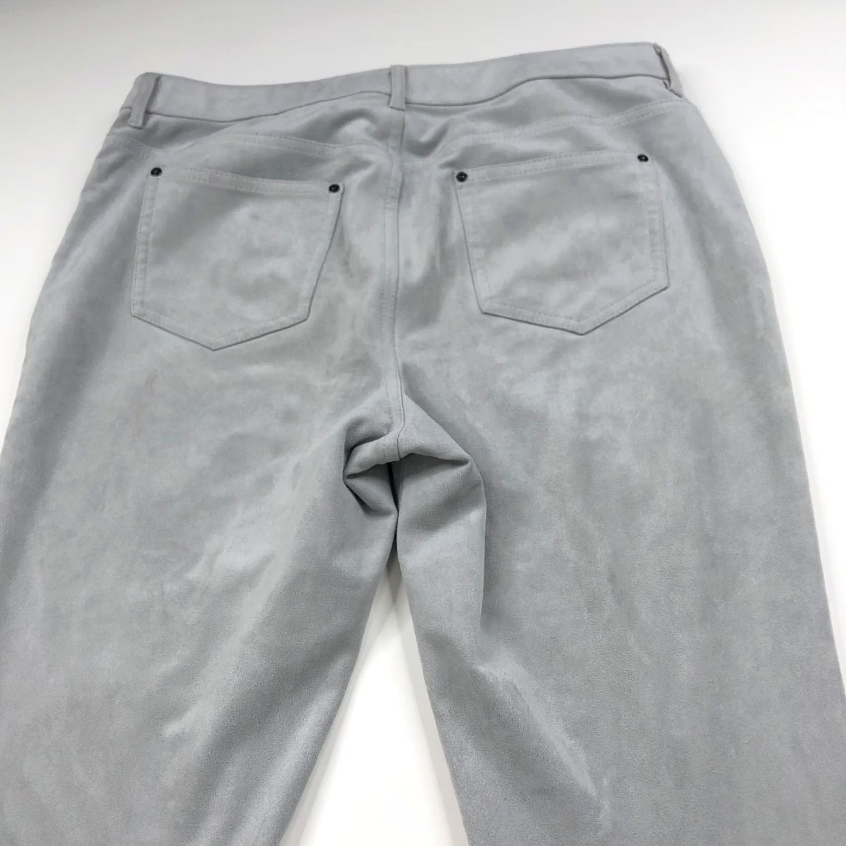 Vintage Chico's Faux Suede 1.5 Mid Rise Slim Straight Pants Gray MINT Size 26" / US 2 / IT 38 - 2 Thumbnail