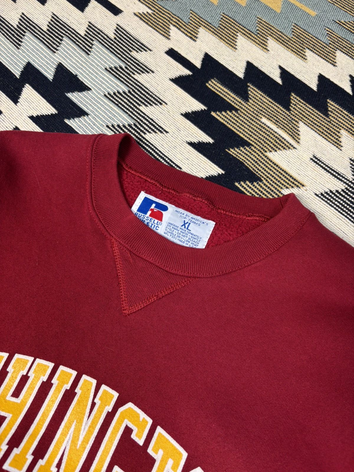 Russell Athletic Washington Redskins Vintage Crewneck Sweater Size US XL / EU 56 / 4 - 6 Thumbnail