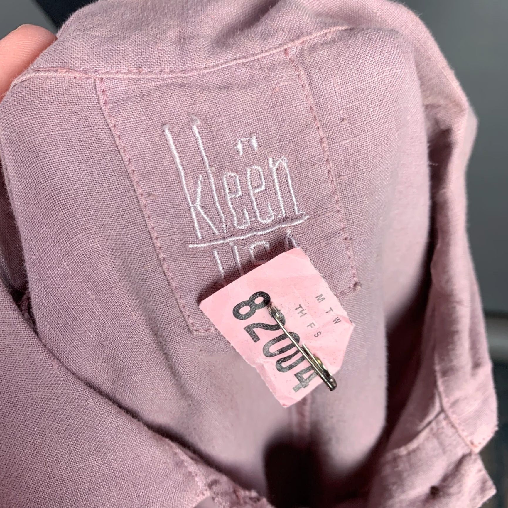 Vintage Kleen Dusty Lavender Purple Tunic Short Sleeve Linen Dress Pockets Small Women Shirt? Size 28" / US 6 / IT 42 - 5 Thumbnail