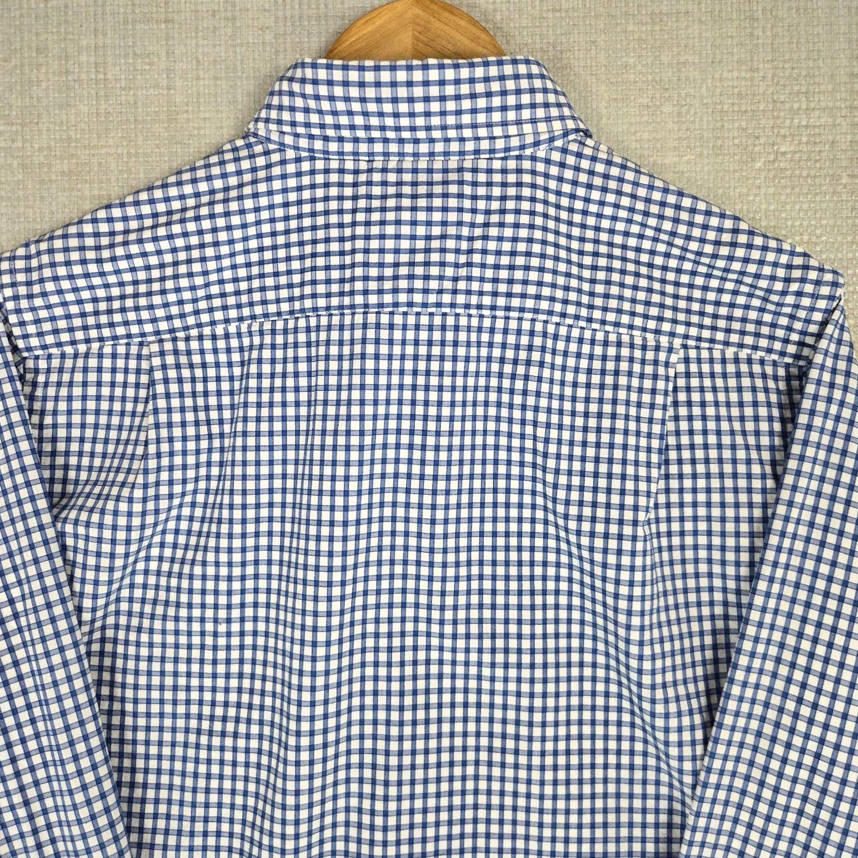 Relwen Relwen Shirt Mens S Blue Size Button Down White Gingham Checks Long Sleeve Size US S / EU 44-46 / 1 - 7 Thumbnail