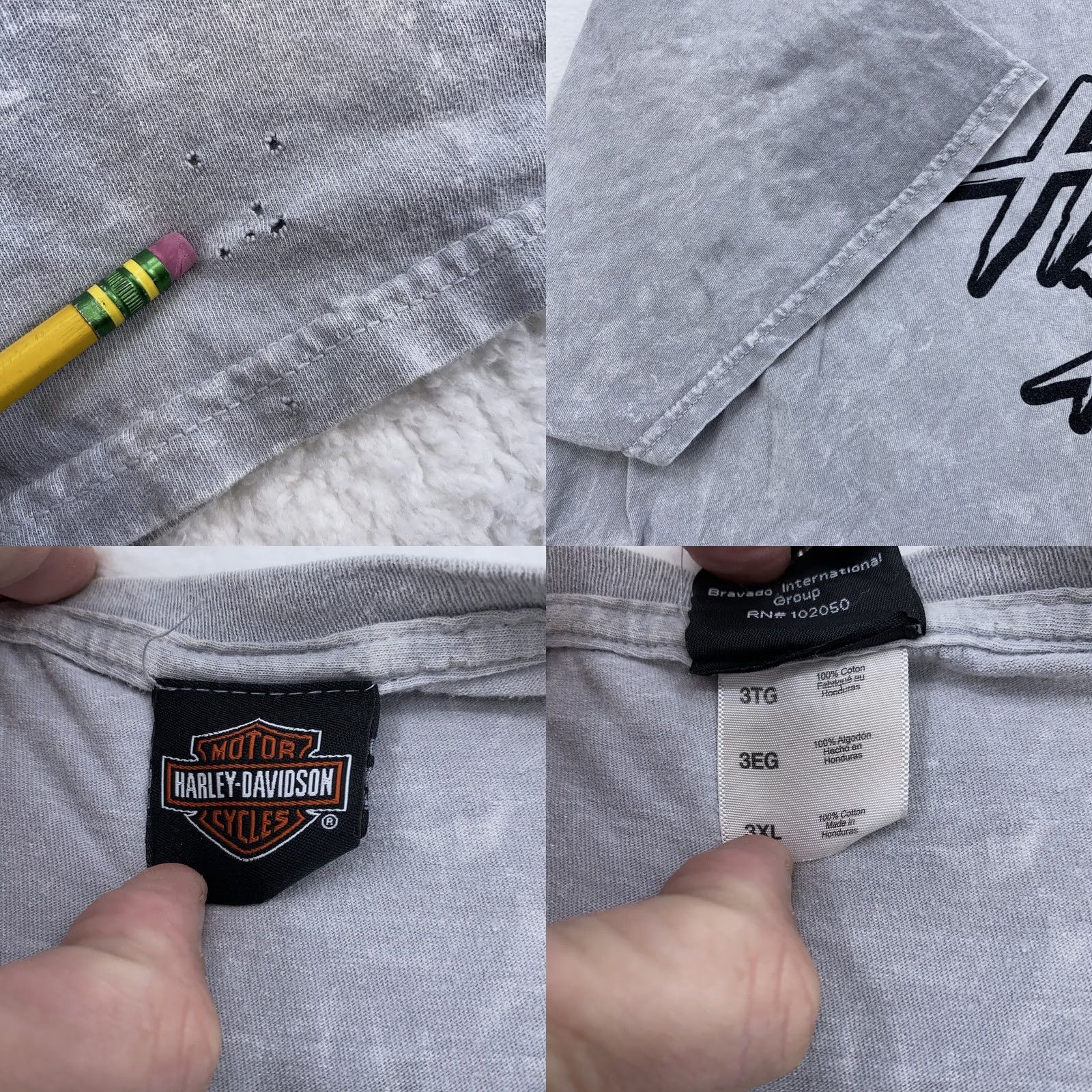 Harley Davidson Harley-Davidson Shirt Mens 3XL Gray Skull Biker Motorcycle Tee Size US XXL / EU 58 / 5 - 8 Thumbnail