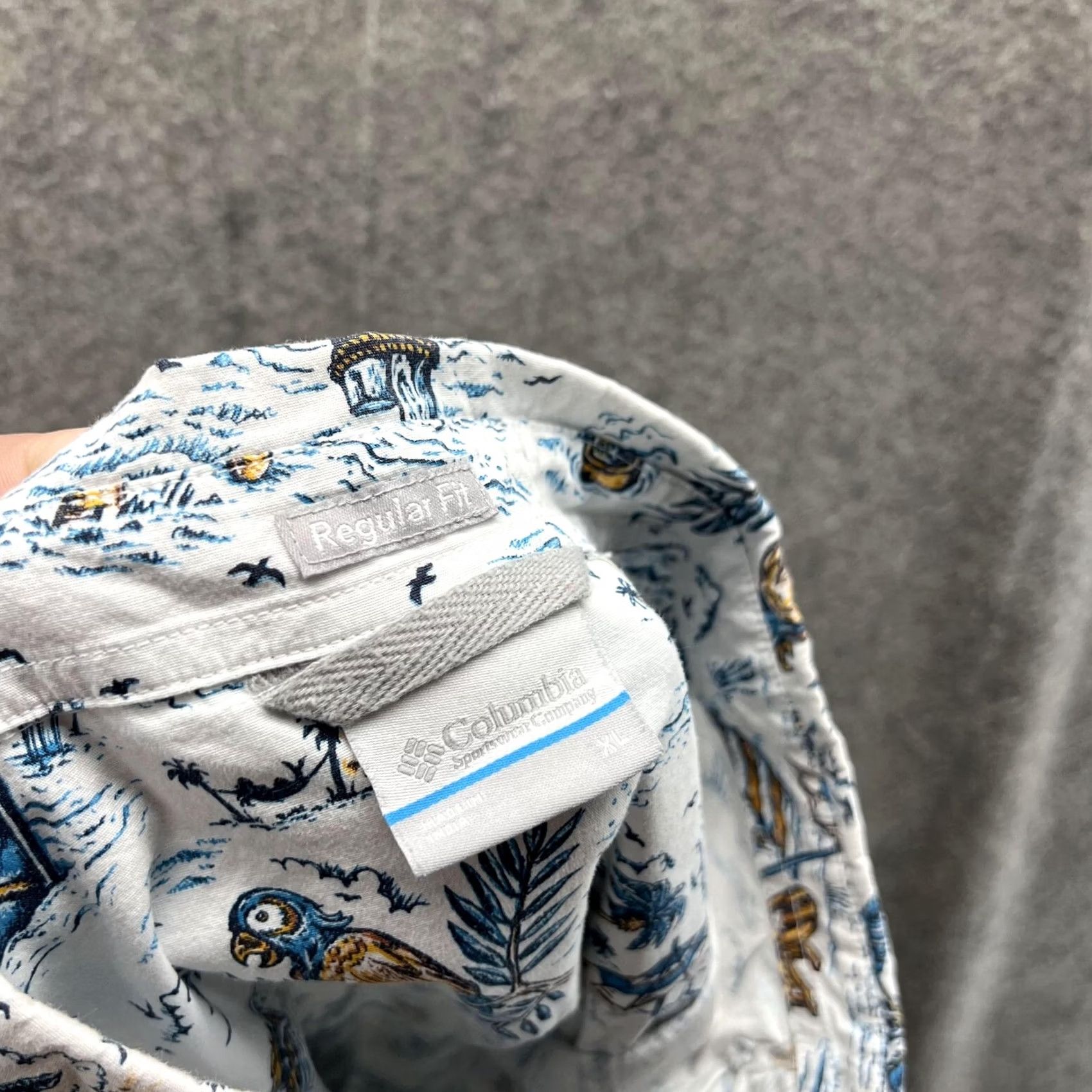 Vintage VINTAGE Columbia Shirt Men XL White Button Down Short Sleeve All over Print Birds vtg Size US XL / EU 56 / 4 - 7 Thumbnail