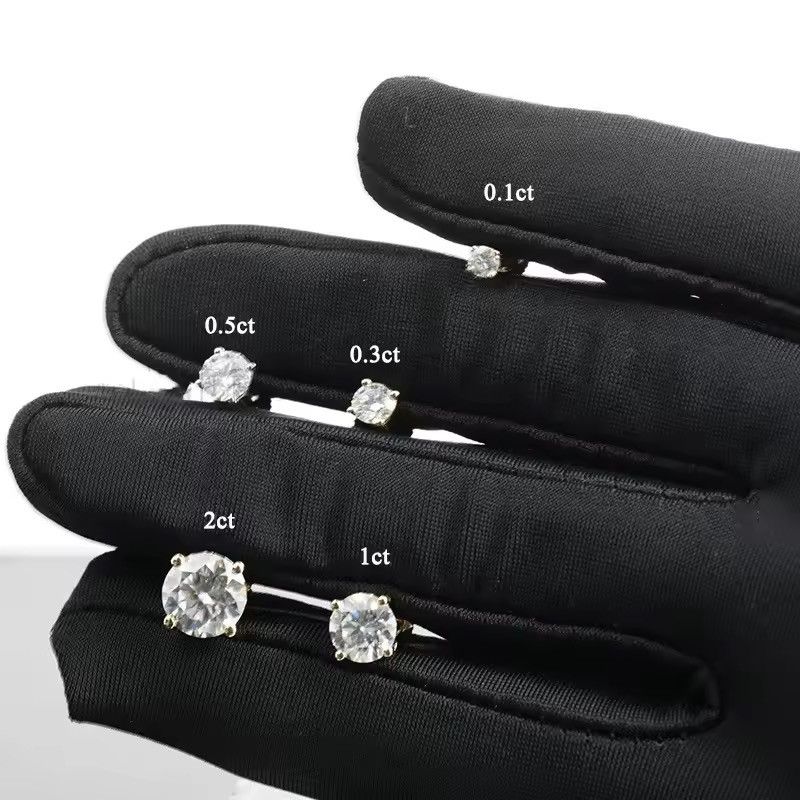 Sterling Silver 925 silver moissanite 0.5 carat earrings (5 mm) Size ONE SIZE - 7 Thumbnail