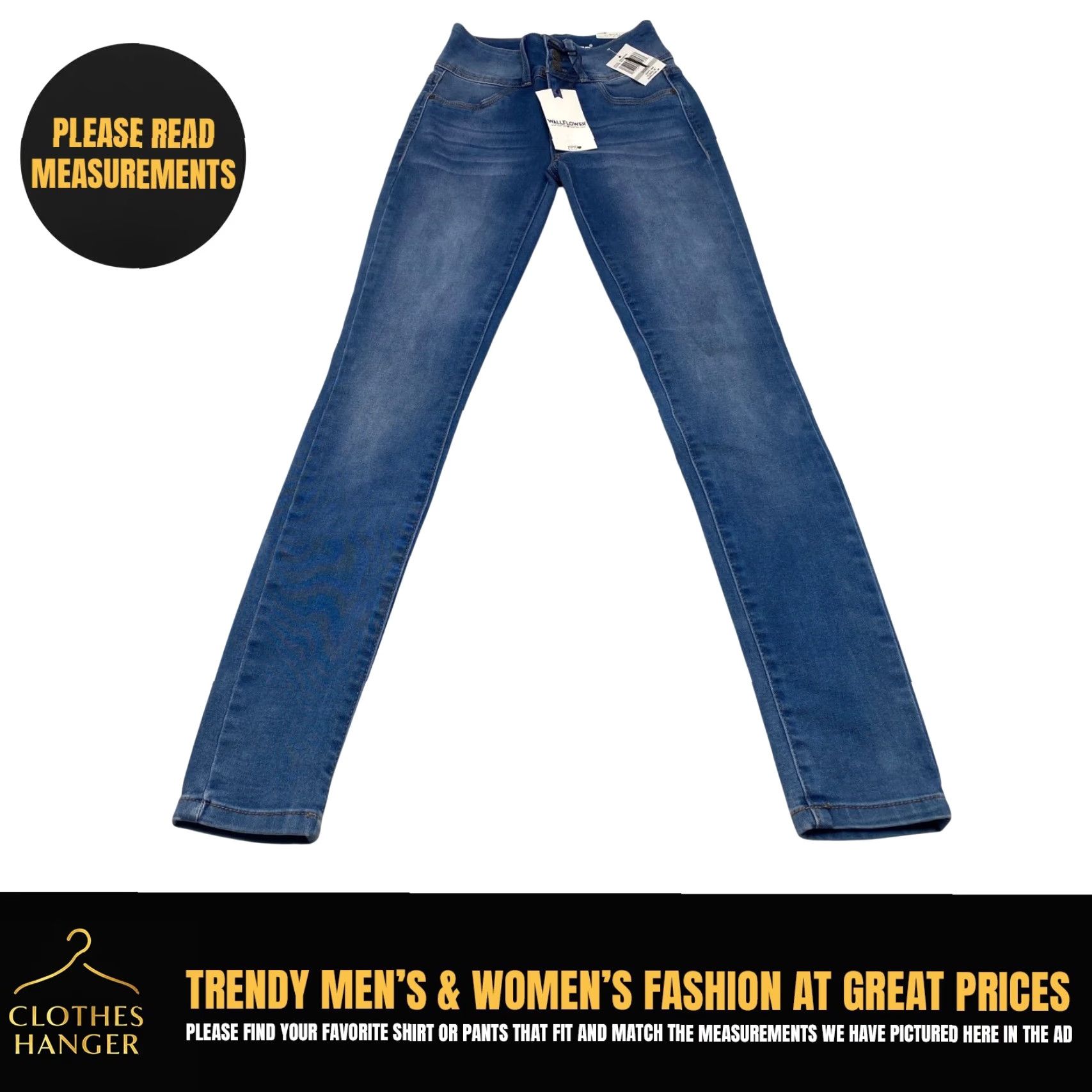 Vintage VINTAGE Wallflower Jeans The Sassy High Rise Skinny Stretch Waist Womens Size 0/24 Size 25" / US 0 / IT 36 - 2 Thumbnail
