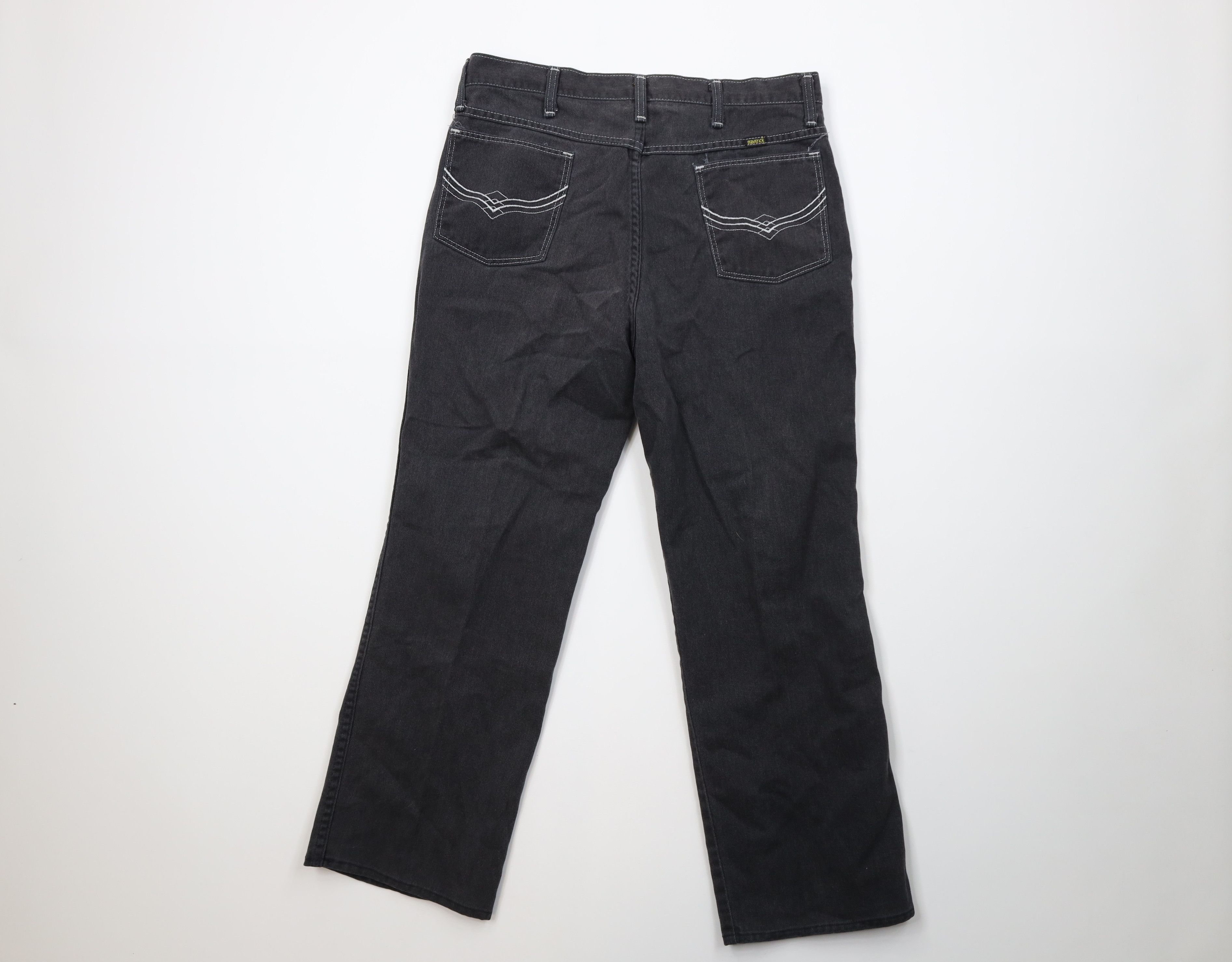 Vintage Vintage 70s Streetwear Wide Leg Denim Jeans Black USA Size US 34 / EU 50 - 8 Thumbnail