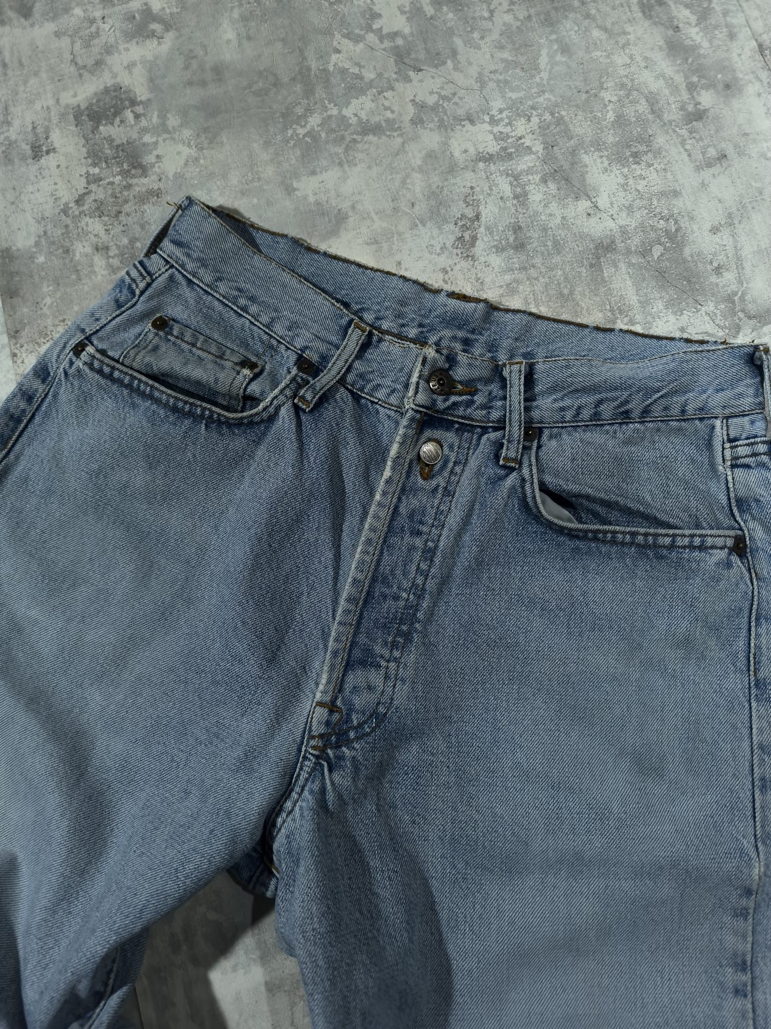 Vintage Vintage 90s Replay Italy Baby Blue Distressed Faded Jeans Size US 31 - 4 Thumbnail