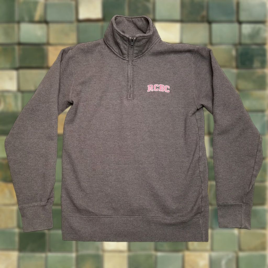 Champion VINTAGE Champion Sweater Mens Small Gray Quarter Zip Cotton Blend Pullover RCBC Logo Size US S / EU 44-46 / 1 - 1 Thumbnail