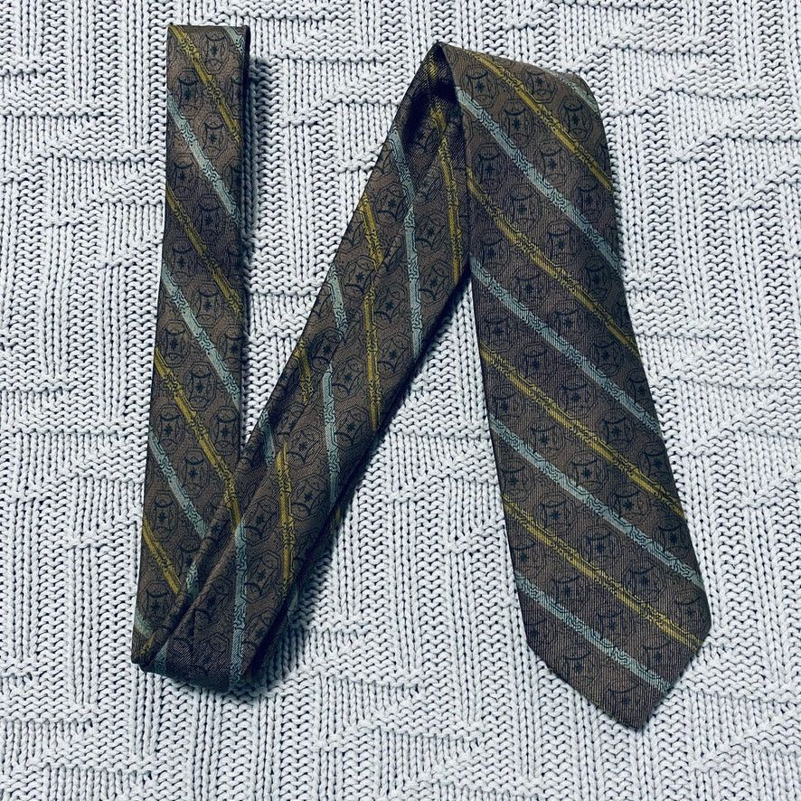 Vintage Vintage Saks 5th Ave brown stripe silk tie Size ONE SIZE - 1 Thumbnail