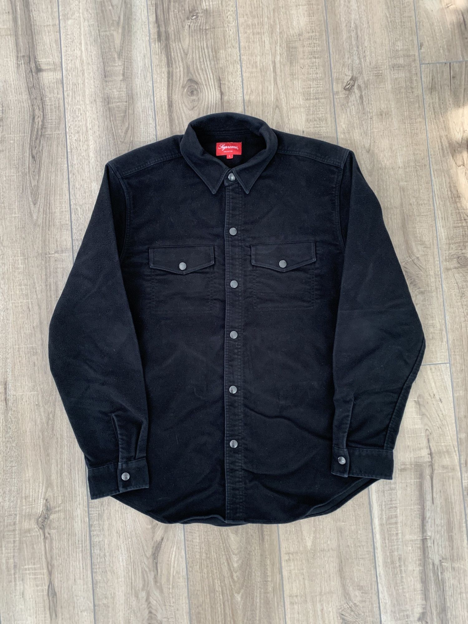 Supreme Supreme Black Cotton Button Up Snap Shirt L Size US L / EU 52-54 / 3 - 2 Thumbnail