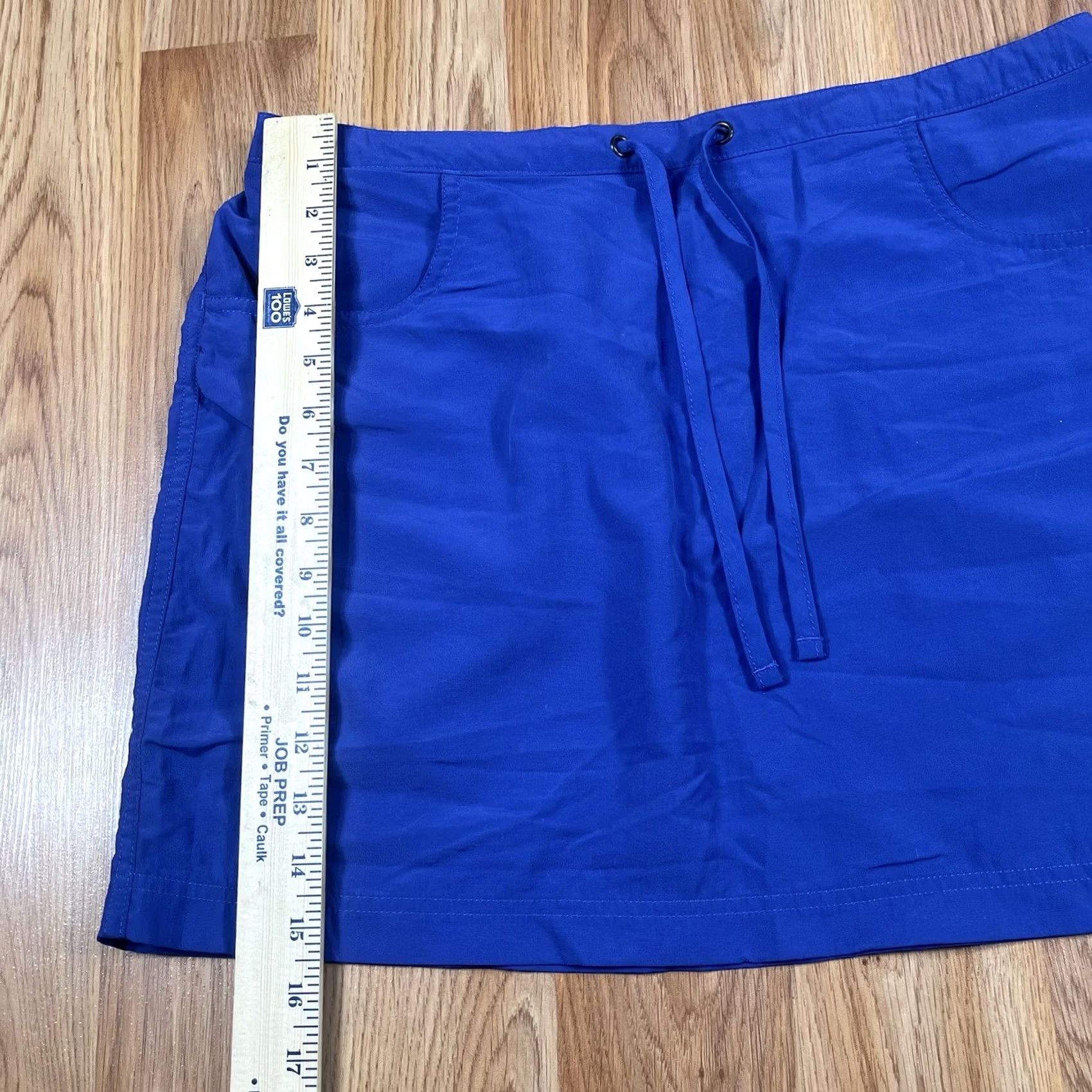 Vintage LL Bean Skirt Women's M Medium Above Knee Length Pencil Solid Blue 100% Nylon Size 32" / US 10 / IT 46 - 7 Thumbnail