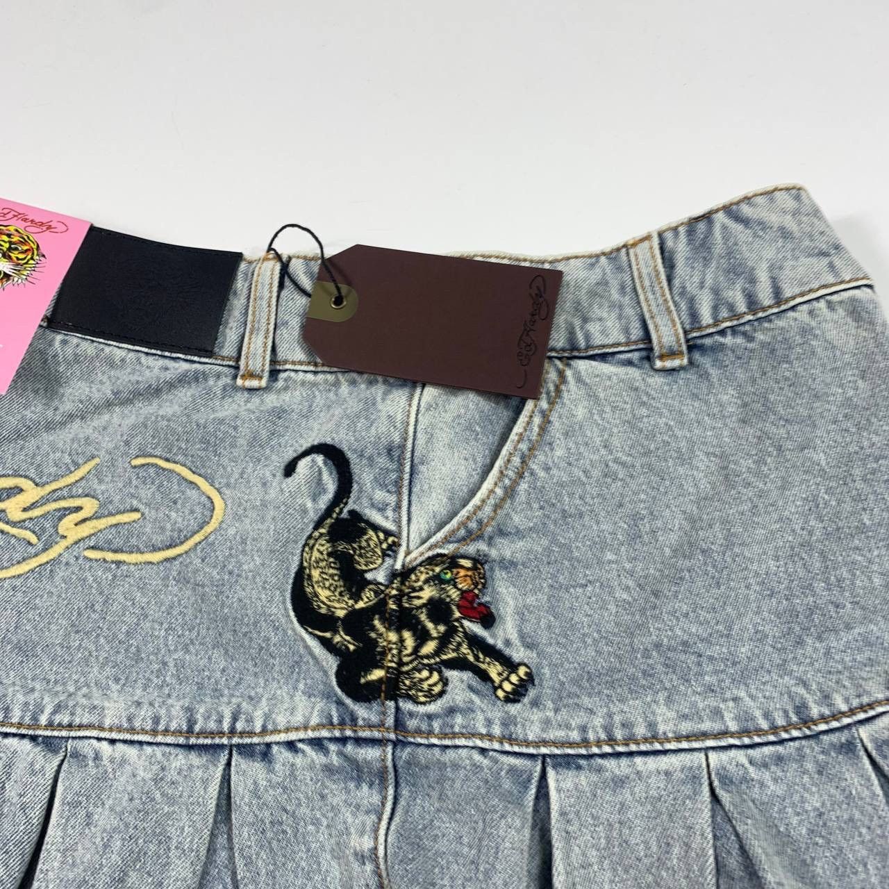 Christian Audigier × Ed Hardy × Vintage vintage 90s PANTHER PROWL PLEATED SKIRT ed hardy y2k Size 31" - 7 Thumbnail
