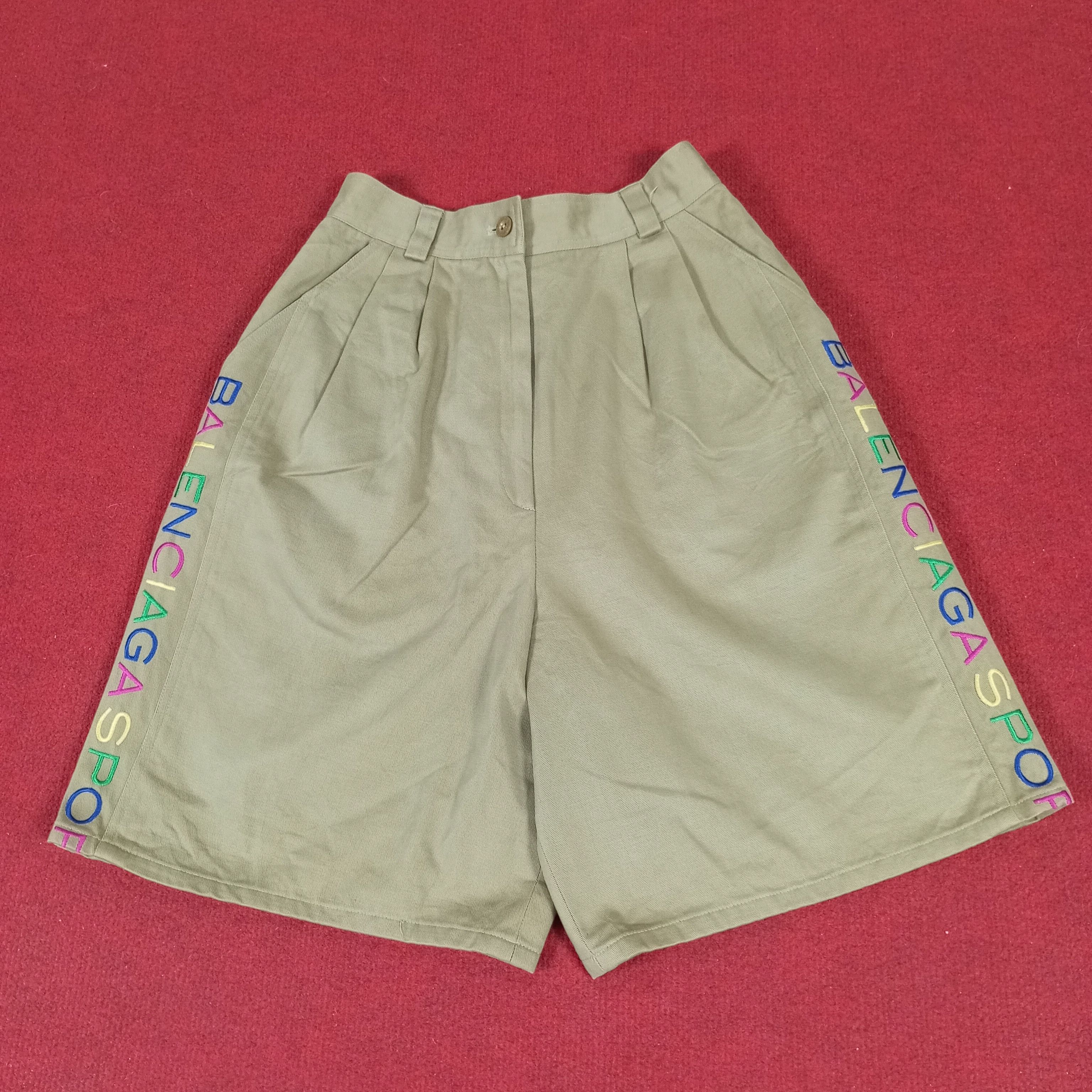Balenciaga × Vintage Balenciaga Sports Colourful Spellout Fashion Short Pants Size 22" - 1 Thumbnail