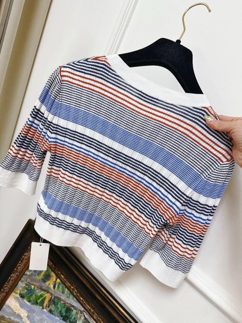 Chanel Chanel Red White Blue Knit Top Size S / US 4 / IT 40 - 7 Thumbnail