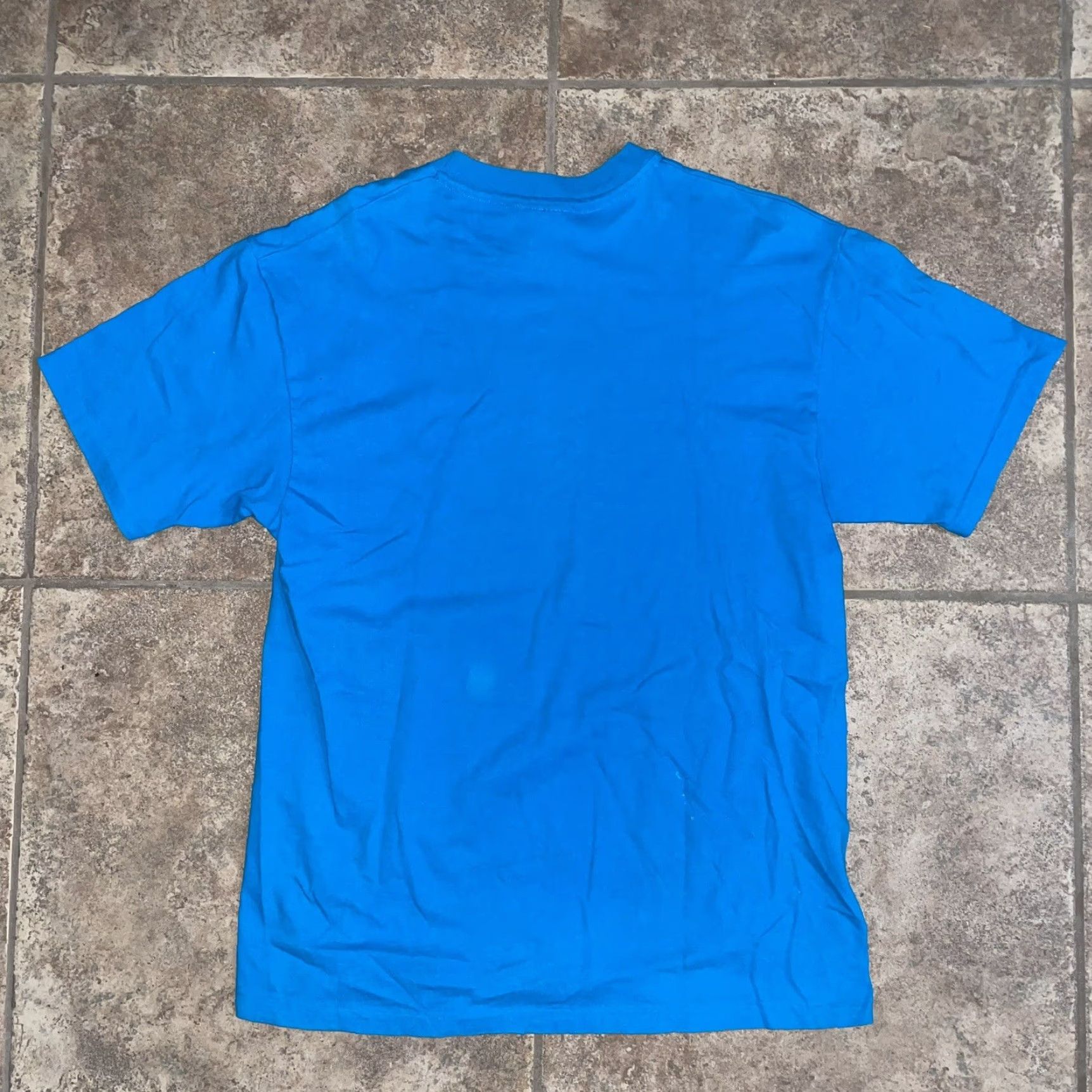 Hanes VINTAGE Hanes Beefy Tee Graphic T-Shirt Men Large Blue USA 90s Stitch Mens Size US L / EU 52-54 / 3 - 6 Thumbnail