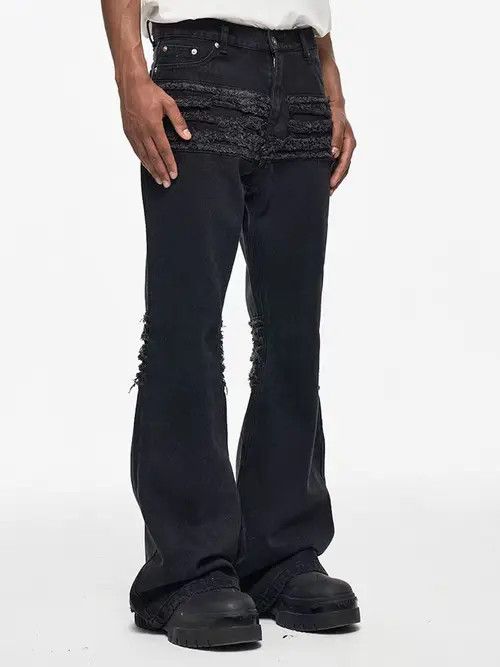 VIBE High street hip hop style fringe ripped micro baggy jeans Size US 34 / EU 50 - 8 Thumbnail