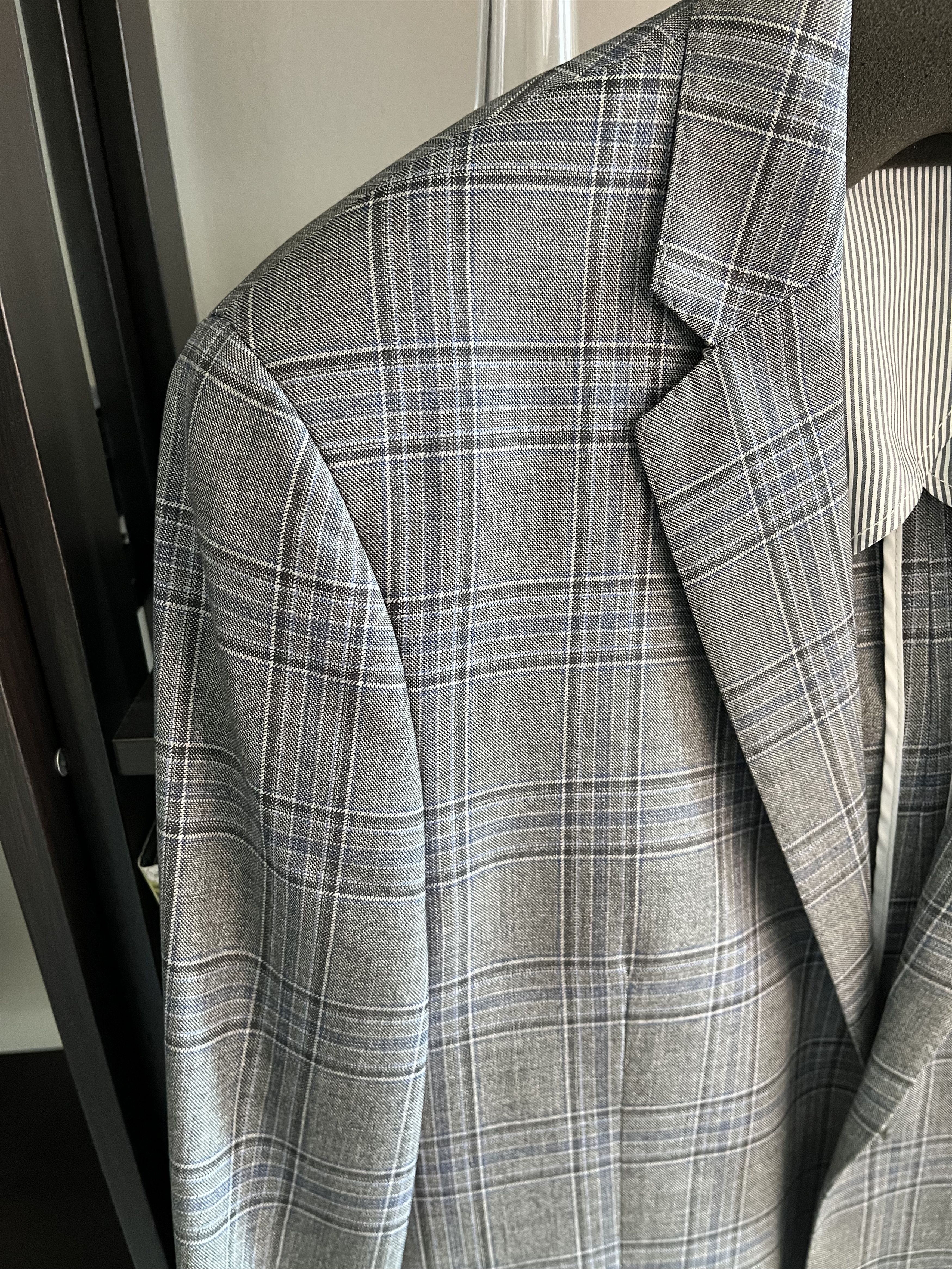 Todd Snyder Todd Snyder Grey and Blue Glen Check Sport Coat Size 40S - 2 Thumbnail