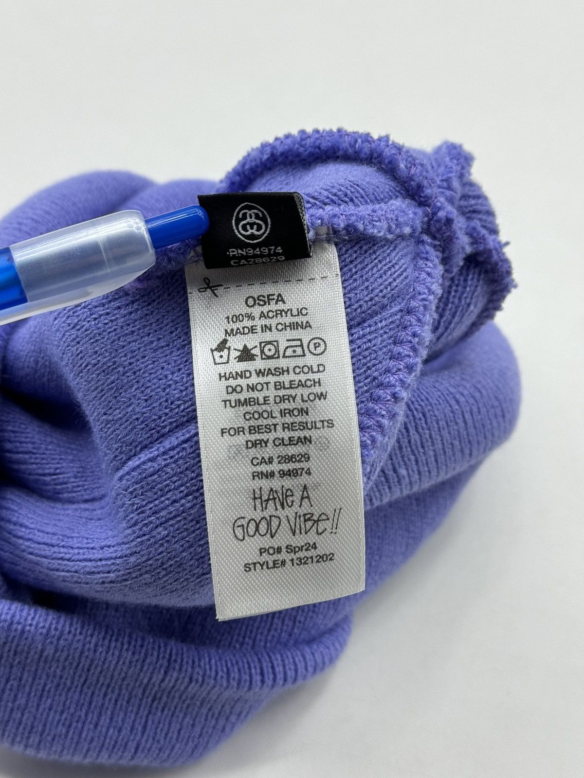 Stussy Stussy Stitch Logo Skullcap Beanie Lavender Size ONE SIZE - 4 Thumbnail