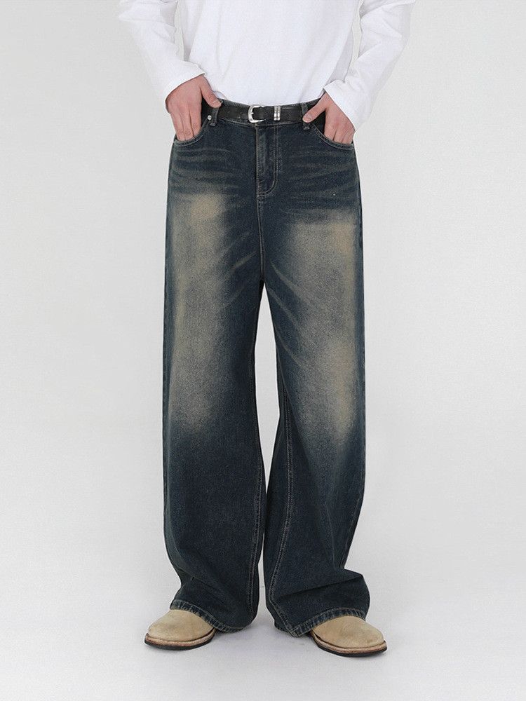 Japanese Brand × Jean Retro washed loose casual wide leg jeans Size US 32 / EU 48 - 2 Thumbnail