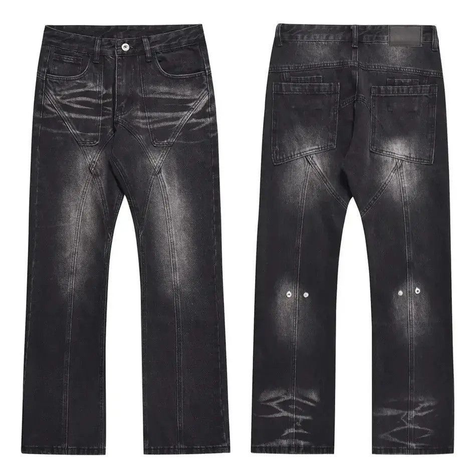 Japanese Brand Black Jeans Men Street Fit Casual Vaqueros Pantalones Hombre Size US 32 / EU 48 - 5 Thumbnail