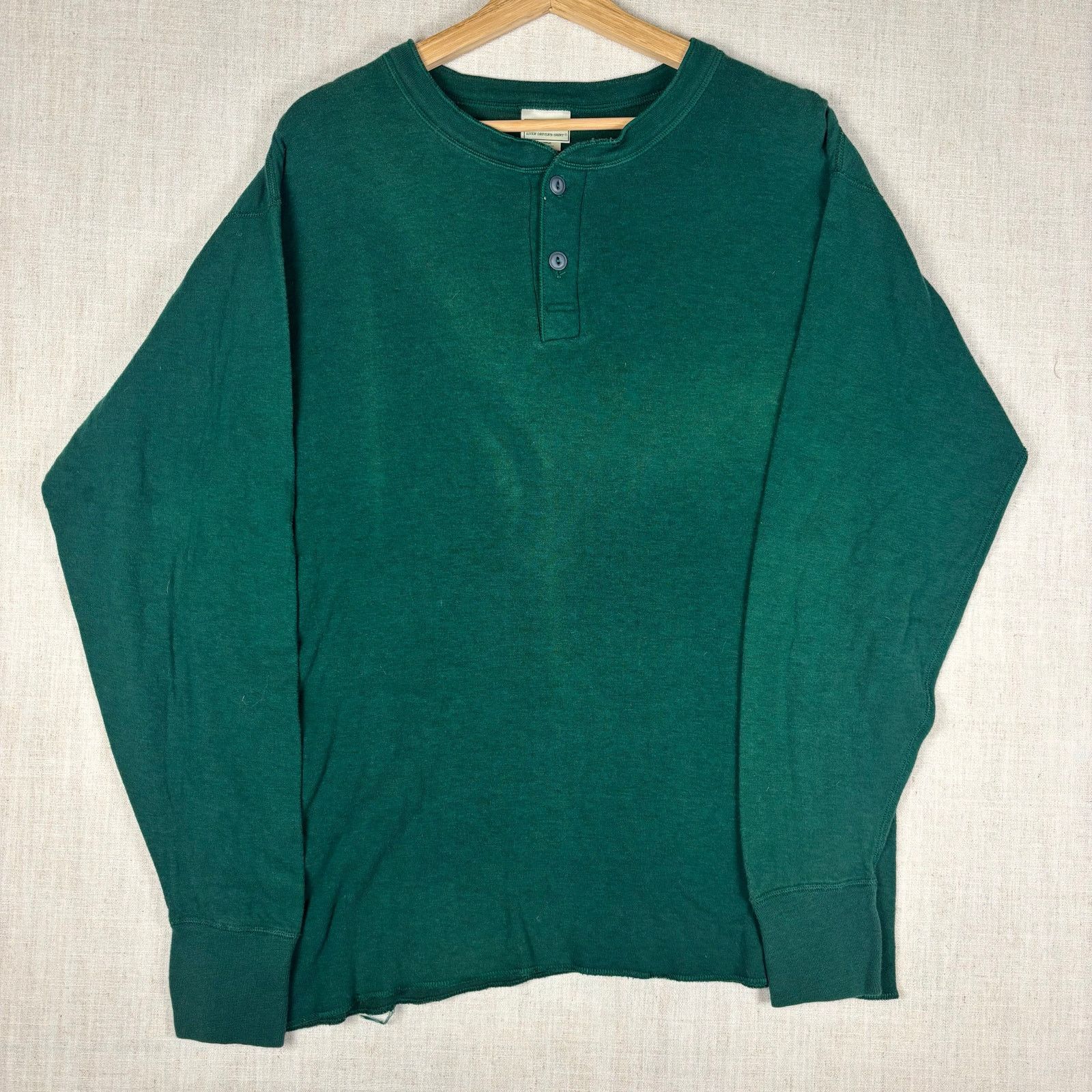 L.L. Bean Vintage LL Bean River Drivers Double Layer Faded Henley Size US L / EU 52-54 / 3 - 1 Thumbnail