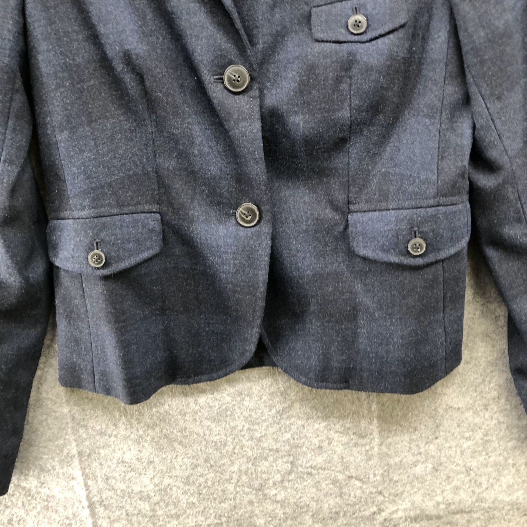 Gap VINTAGE Gap Wool Blend Blazer Womens 2 Navy Blue Plaid Dark Academia Preppy Size XS / US 0-2 / IT 36-38 - 4 Thumbnail
