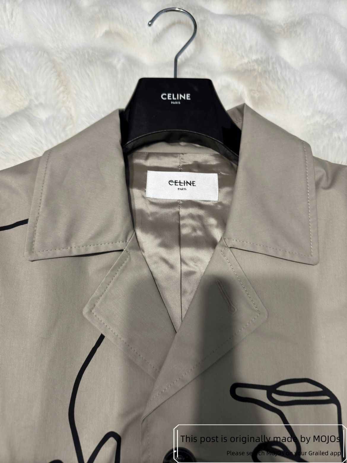 Celine Sz 46 Celine Lining Painting Trench Coat Size US S / EU 44-46 / 1 - 4 Thumbnail