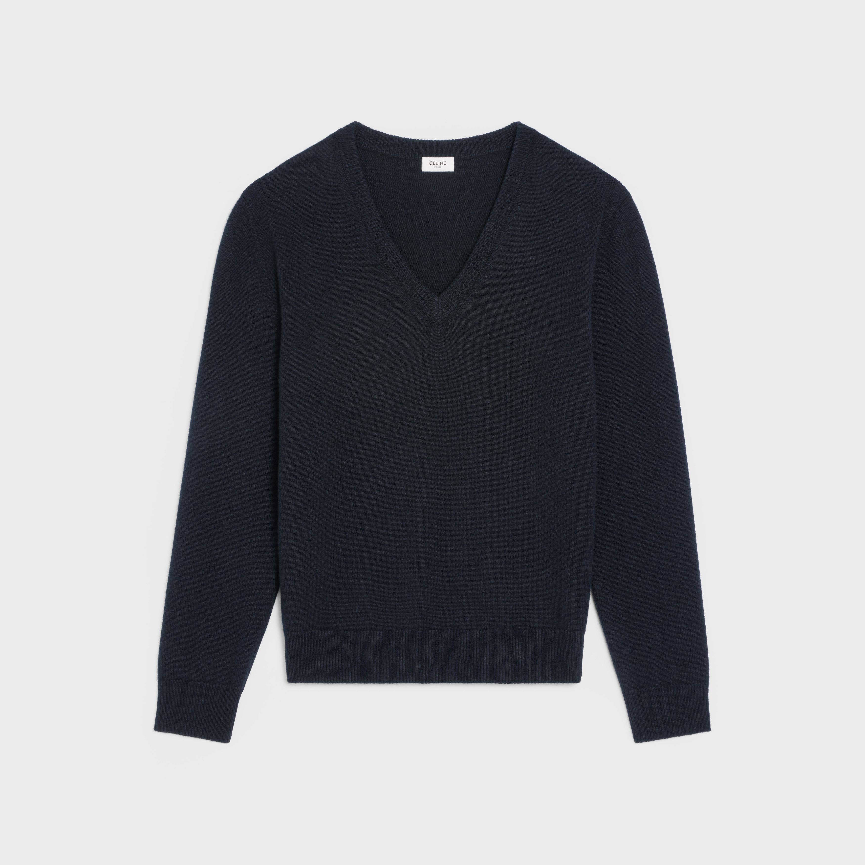 Celine o1bcso1str0925 2A26S207O Cashmere V-Neck Sweater in Black Size US L / EU 52-54 / 3 - 1 Thumbnail