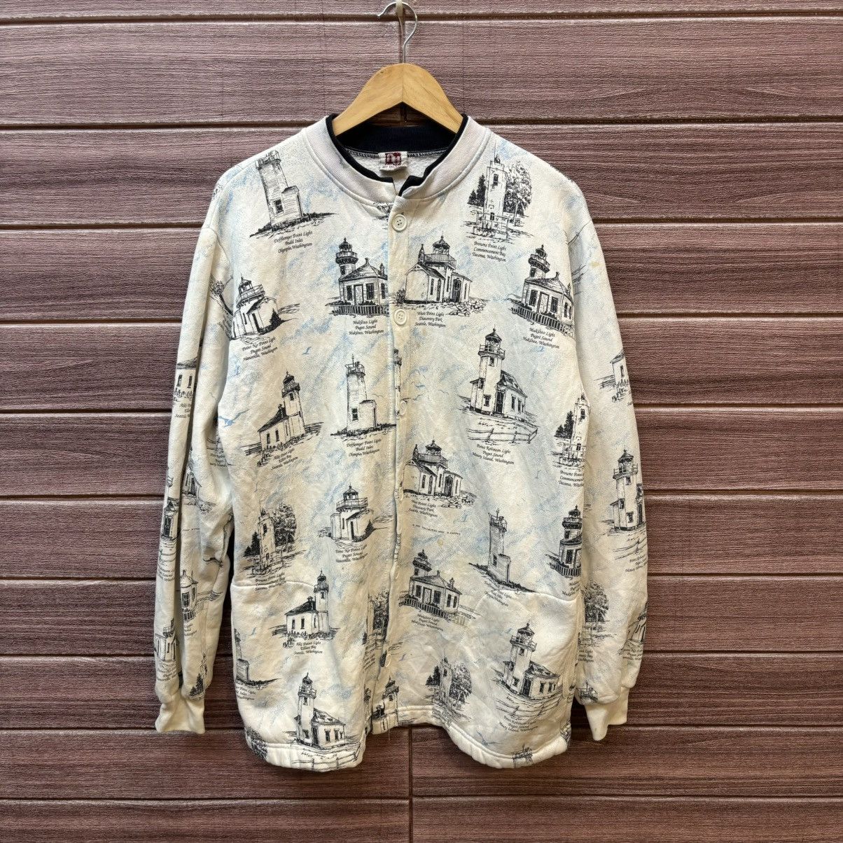 Vintage Vintage Washington State Lighthouses All Over Print Sweater Size US XL / EU 56 / 4 - 1 Thumbnail