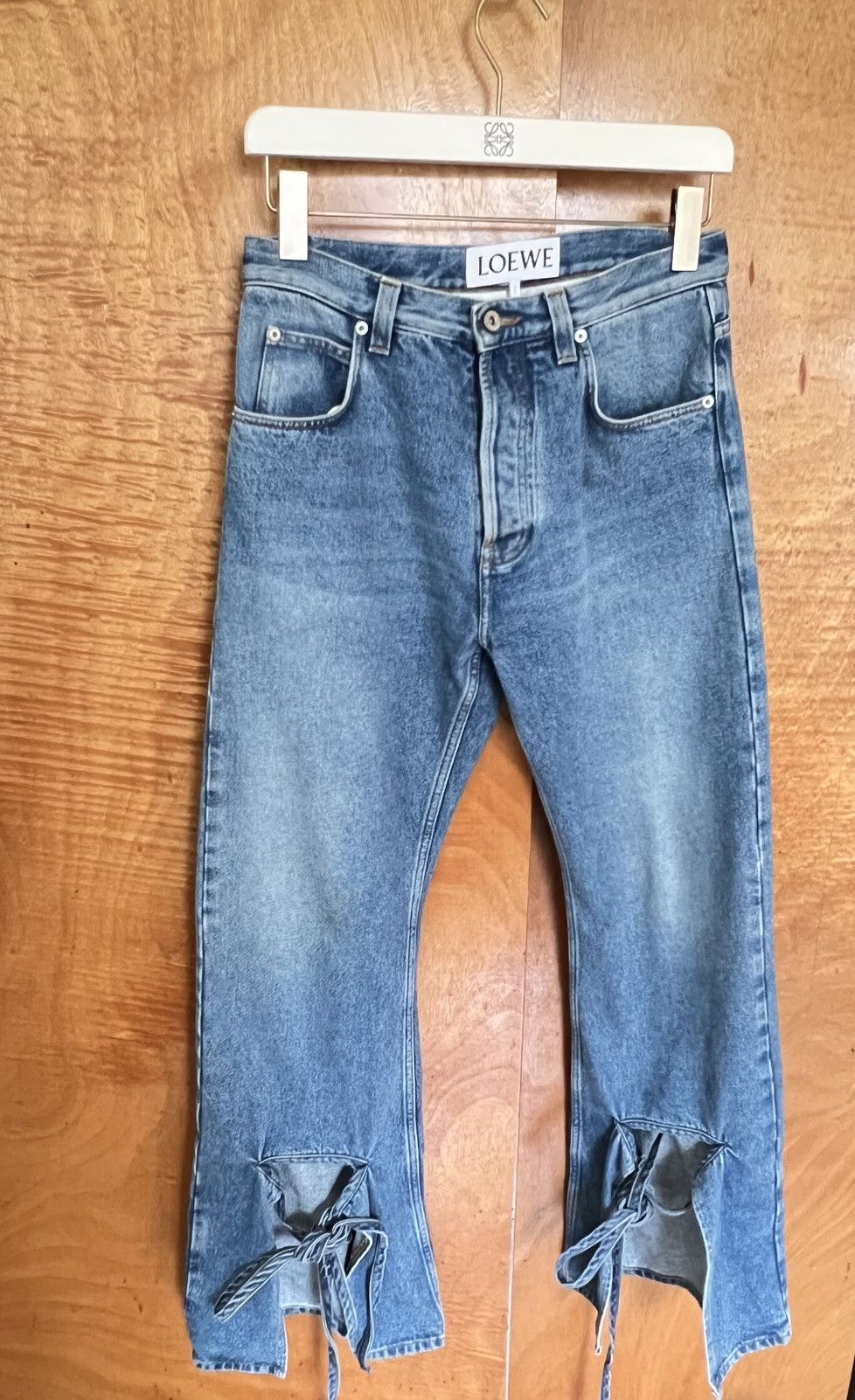 Loewe LOEWE Blue Tie Cut Panel Denim Trousers/ Straight Size US 30 / EU 46 - 1 Thumbnail