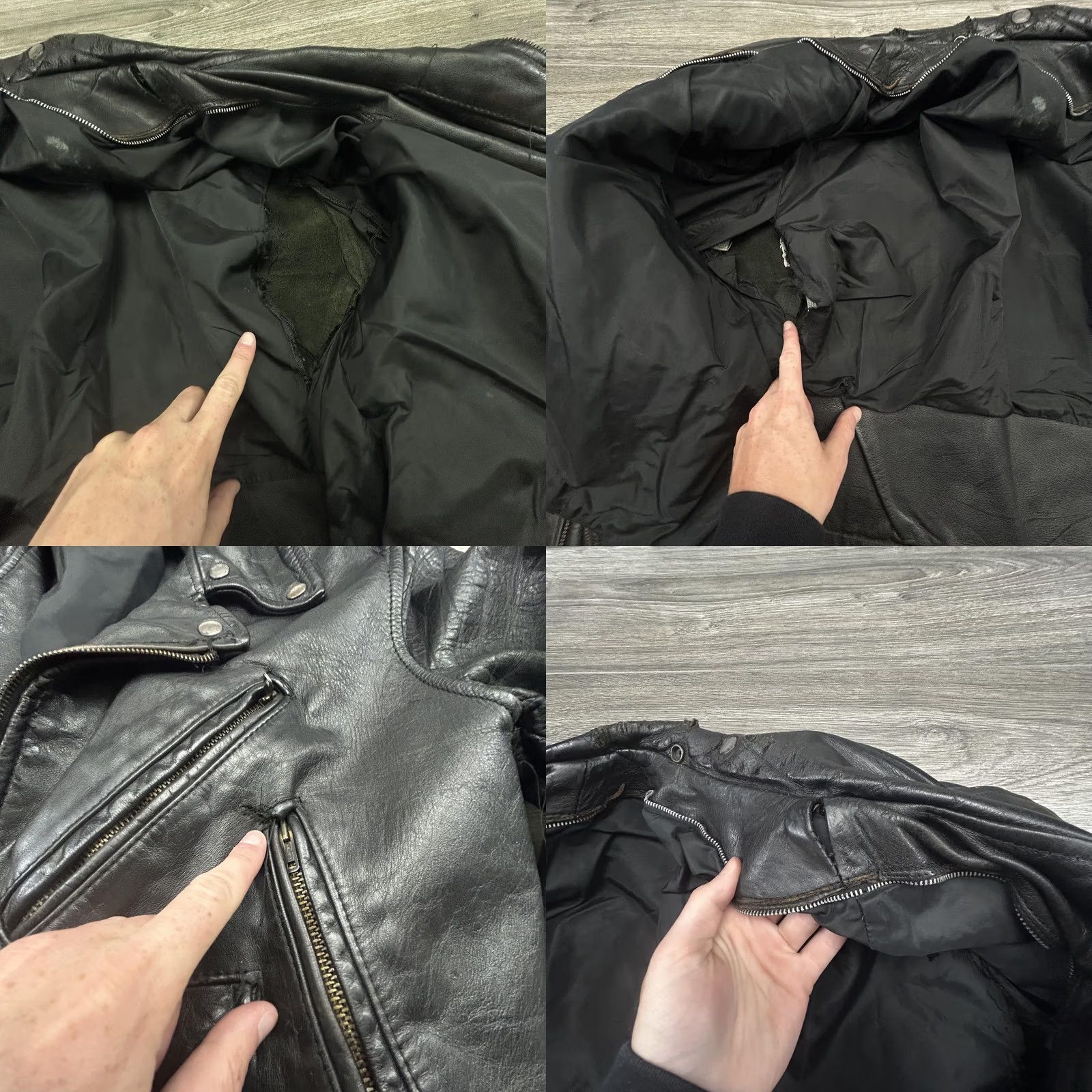Vintage VINTAGE American Vintage Leather Motorcycle Jacket Mens L Black Talon Zipper Biker USA Size US L / EU 52-54 / 3 - 10 Thumbnail