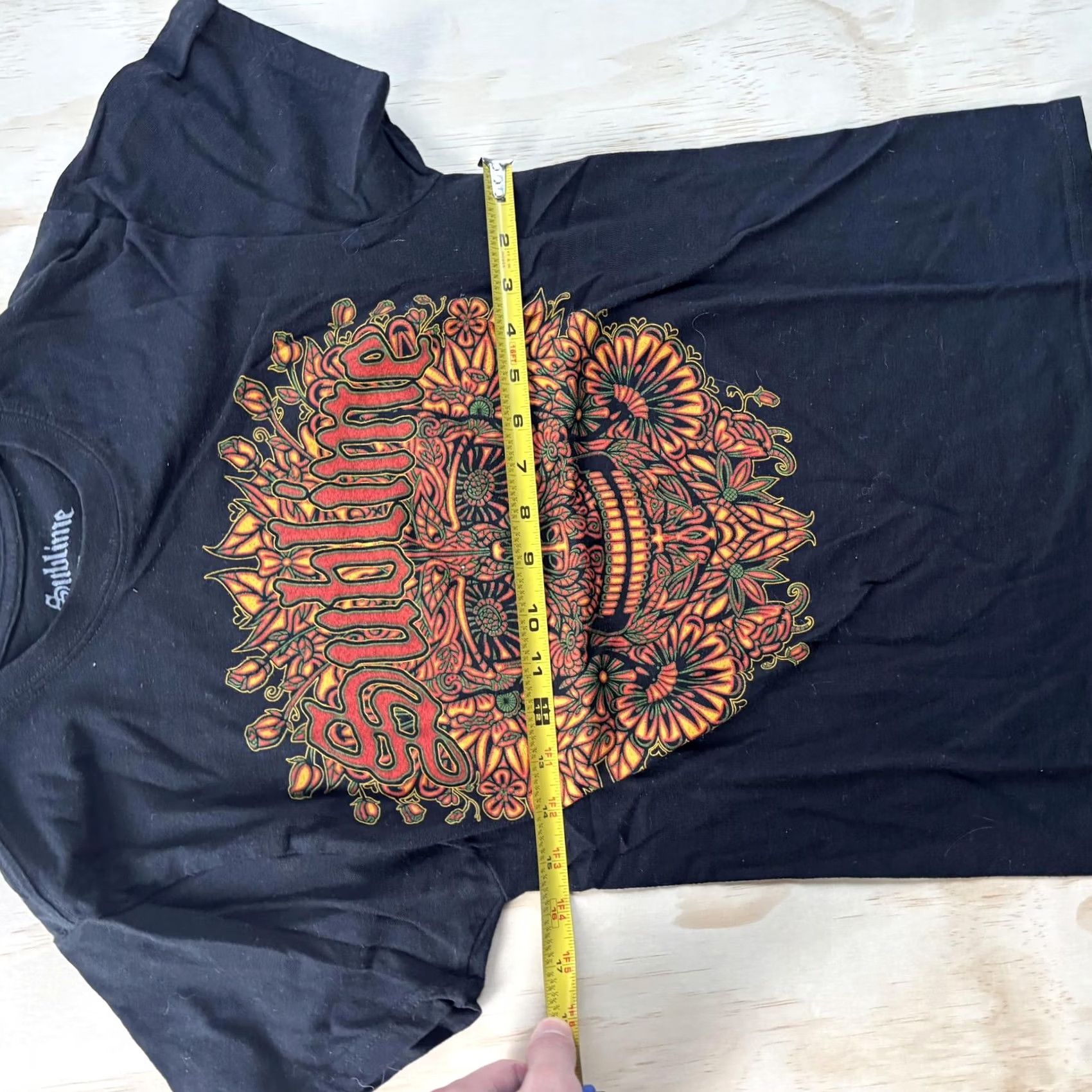 Vintage Sublime Shirt Mens Small Black Skull Floral Band Graphic Tee T-Shirt Music Size US S / EU 44-46 / 1 - 4 Thumbnail