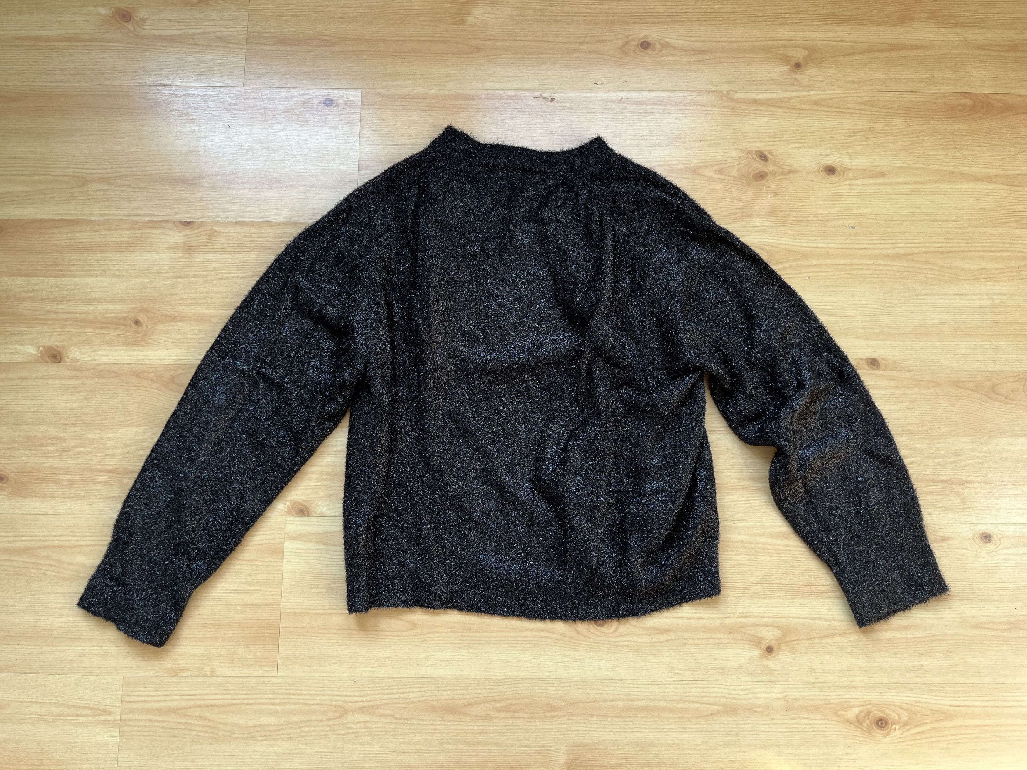 Our Legacy Our Legacy V-Neck Raglan Glittery Black Sweater Size US M / EU 48-50 / 2 - 5 Thumbnail