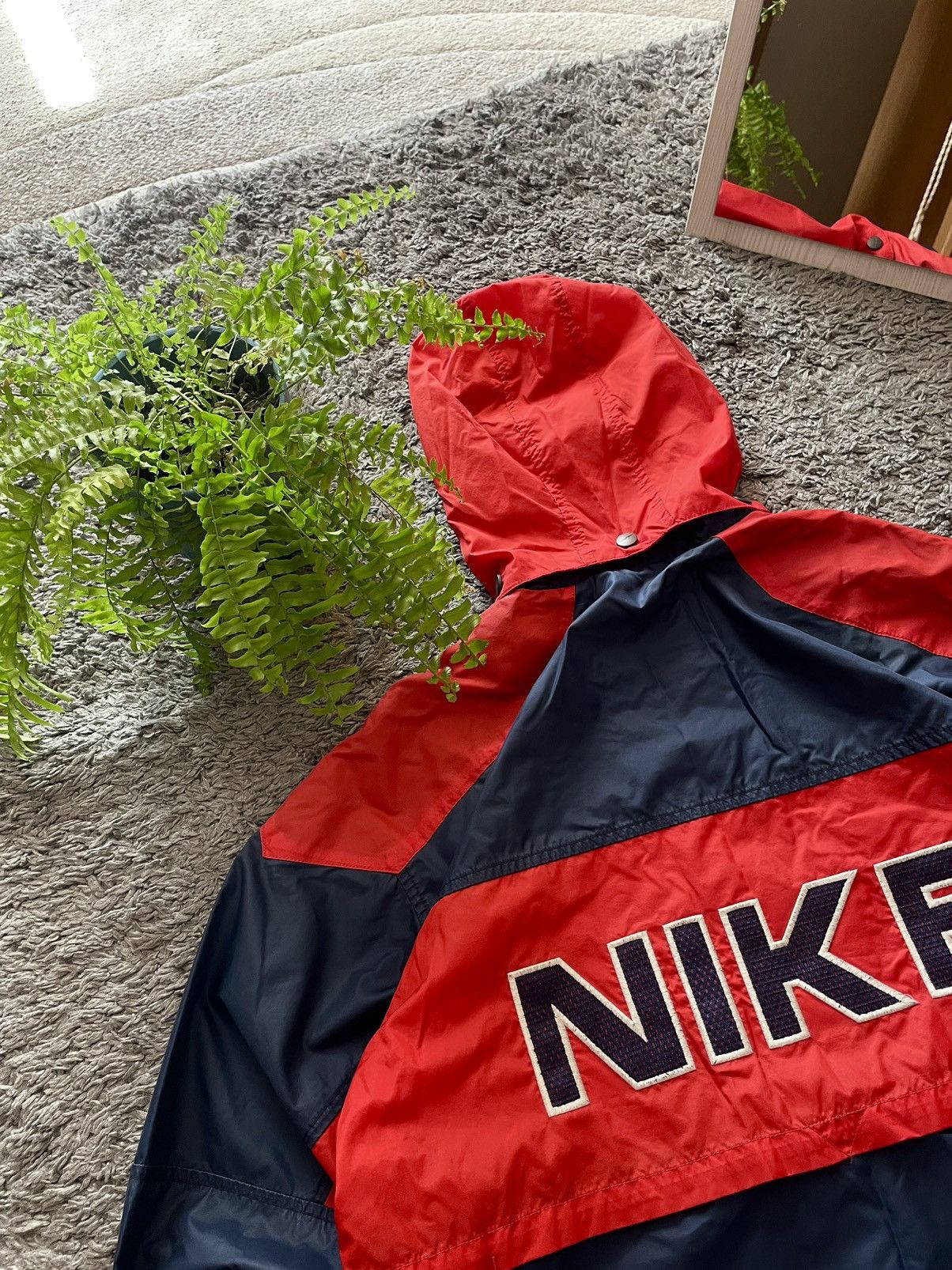 Nike × Vintage 90s Nike Vintage Light Jacket Streetwear Big Logo Swoosh Size US L / EU 52-54 / 3 - 7 Thumbnail