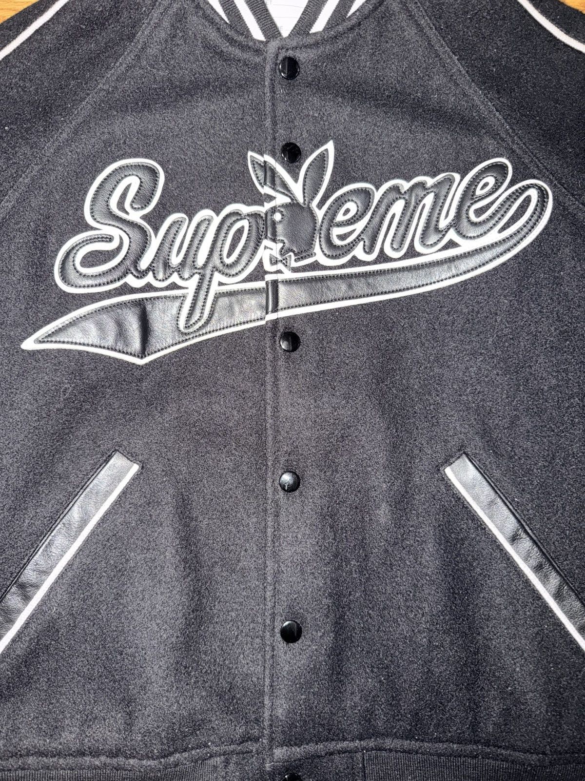 Playboy × Supreme Supreme Playboy Wool Varsity Jacket Black Size Small Size US S / EU 44-46 / 1 - 2 Thumbnail