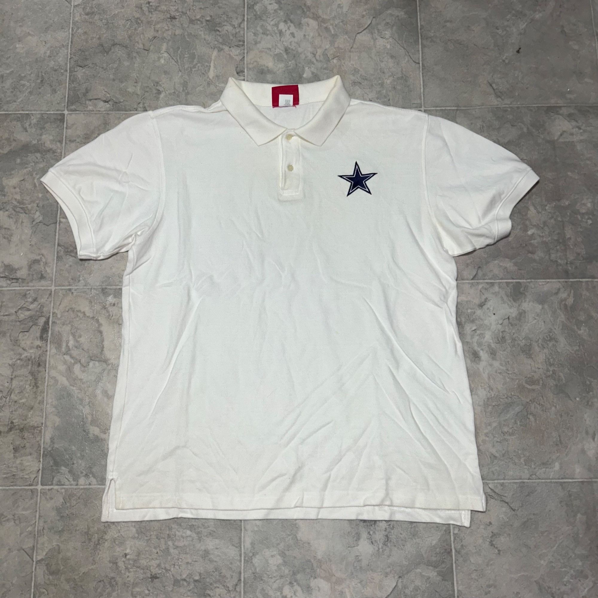 NFL Y2K Cowboy Dallas White Polo Shirt Size US XL / EU 56 / 4 - 1 Thumbnail