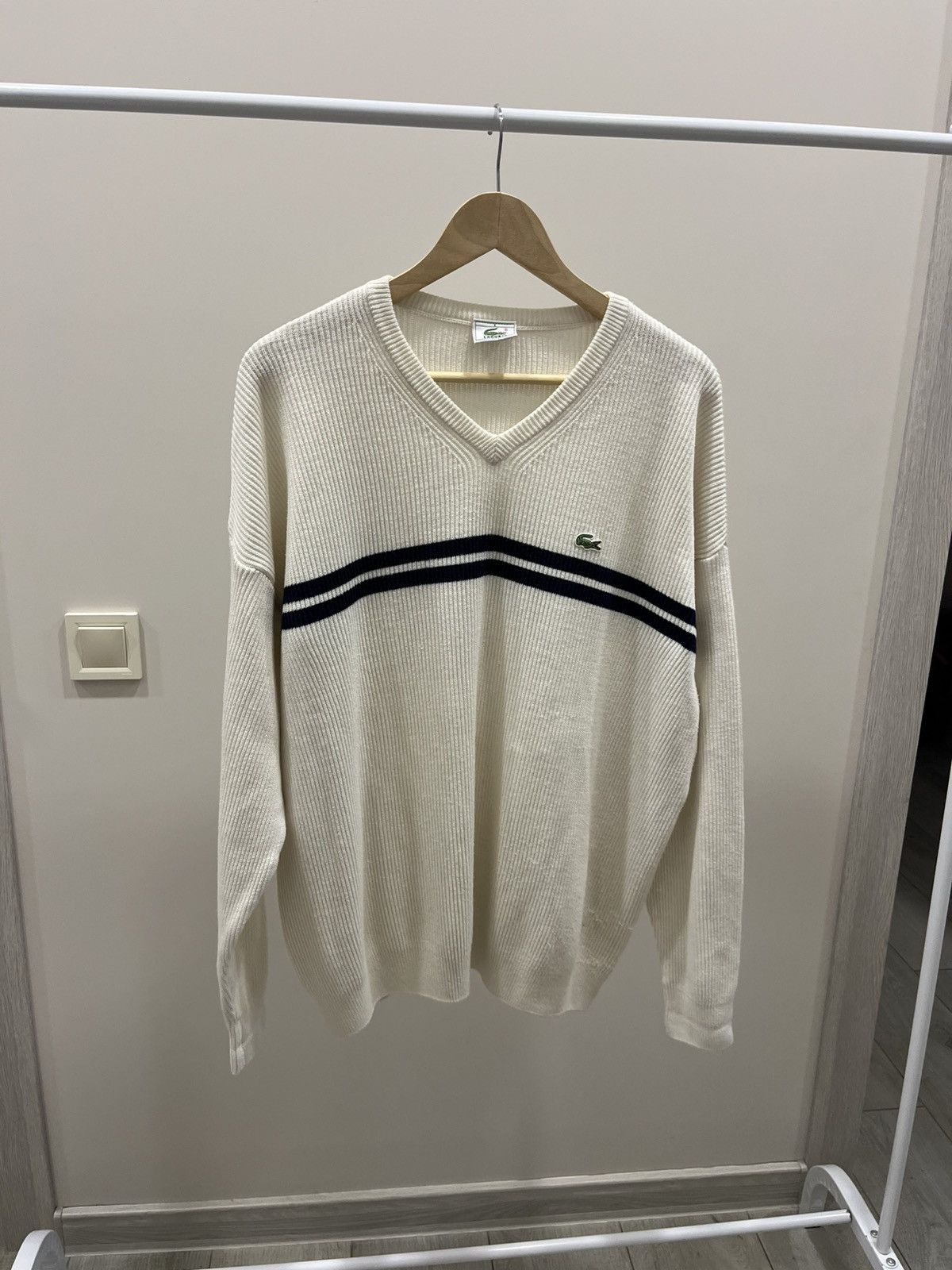 Lacoste 💥90’s Rare❗️Vintage Lacoste Sweater Crew Neck Hevy Knit Size US L / EU 52-54 / 3 - 1 Thumbnail