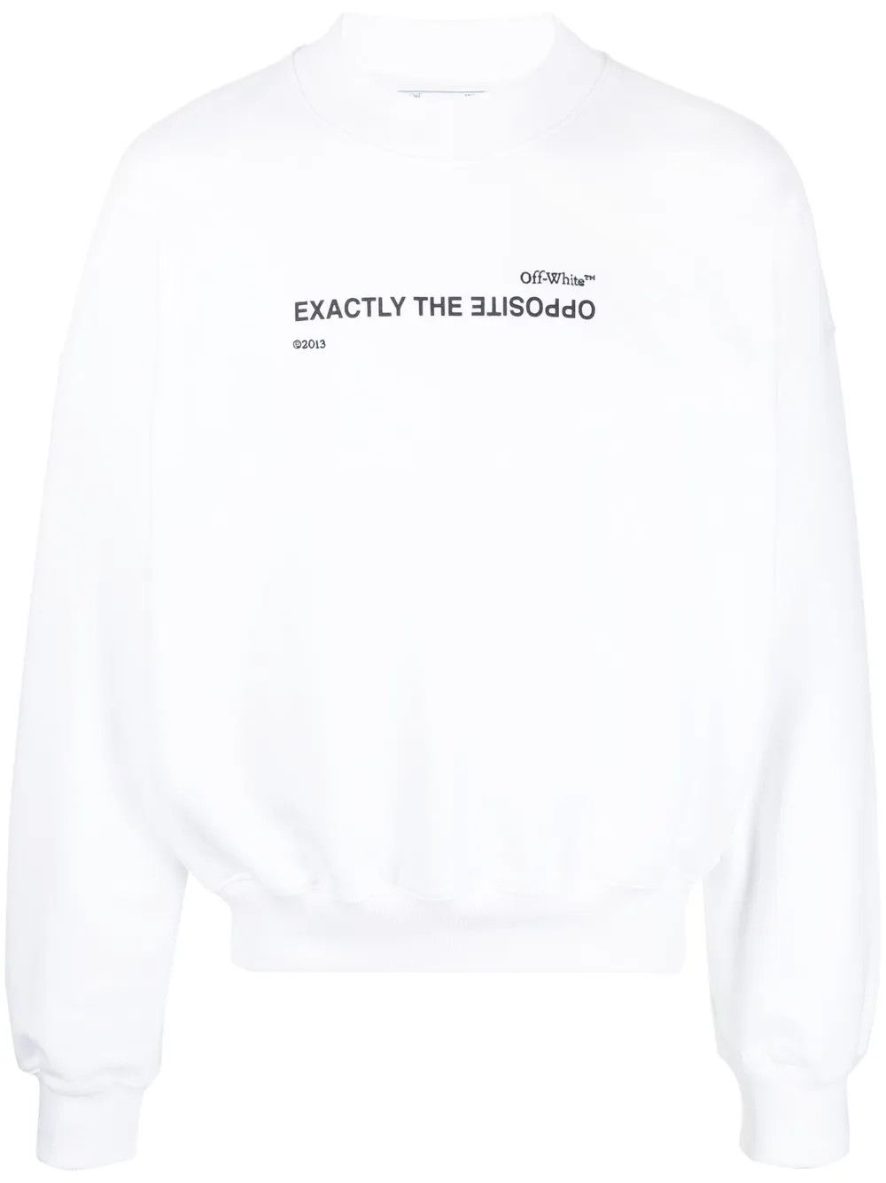 Off-White o1gr1nt0425 Spiral Opp Boxy Crewneck Sweatshirt in White Size US M / EU 48-50 / 2 - 1 Thumbnail