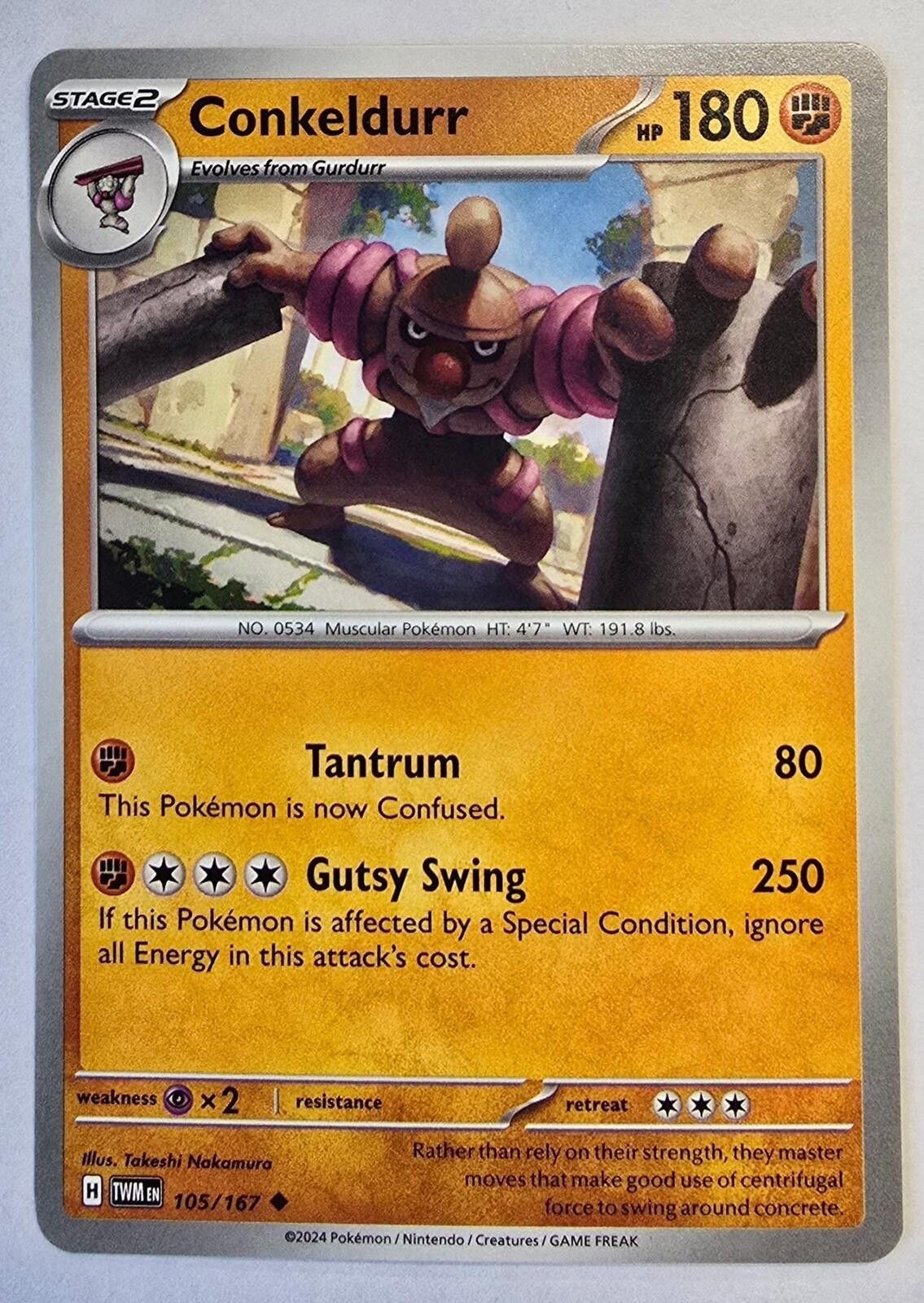 Pokemon Conkeldurr #105/167 Size ONE SIZE - 1 Thumbnail