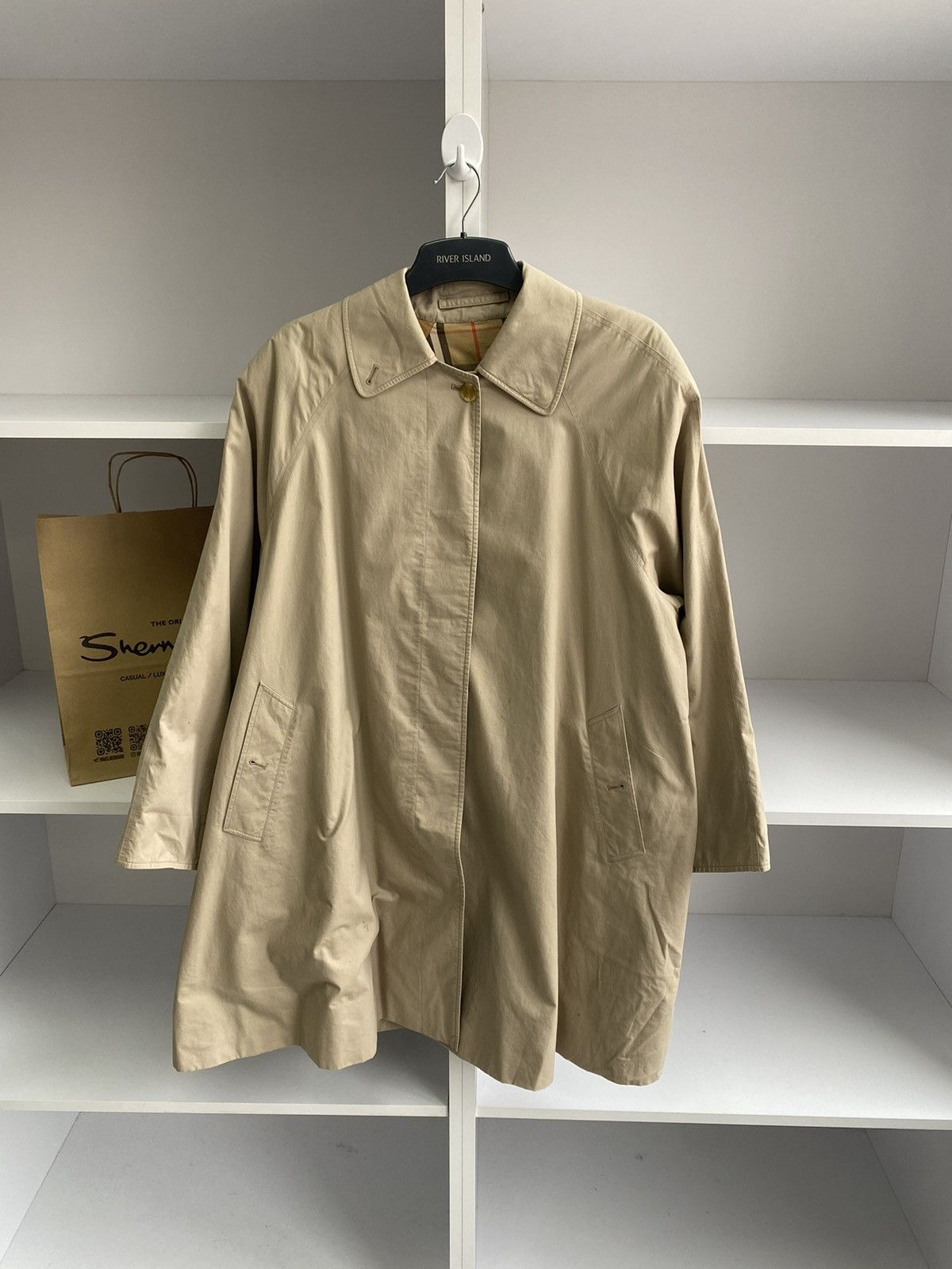 Burberry × Vintage Vintage Burberry Nova Check Beige Coat Size US S / EU 44-46 / 1 - 2 Thumbnail