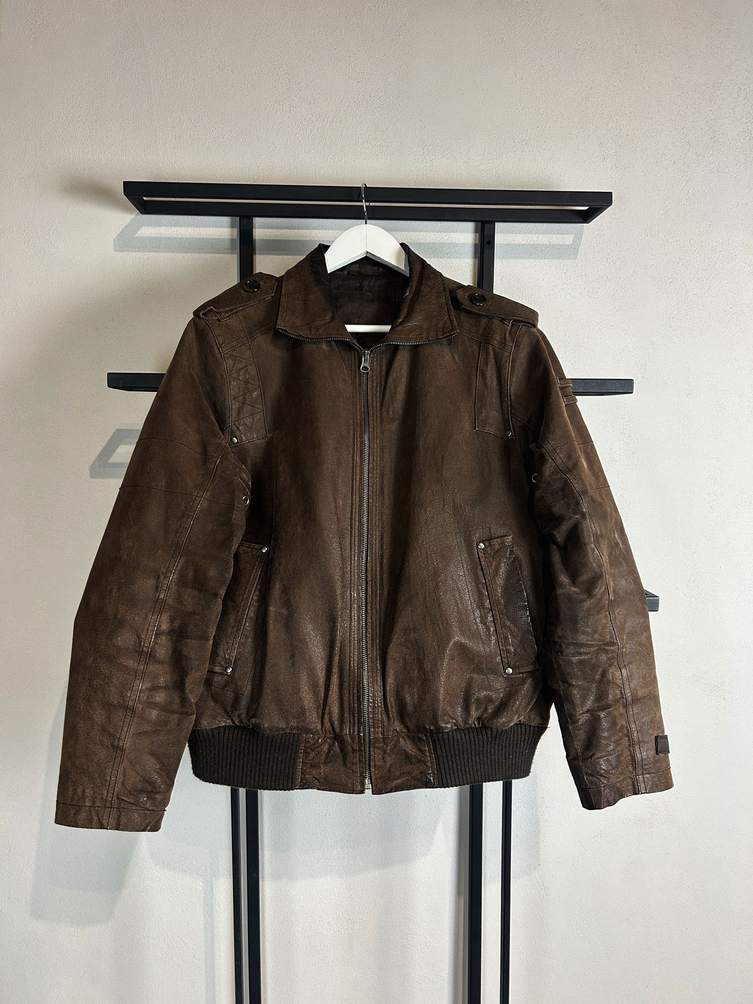 Japanese Brand VTG Yohji Yamamoto Style Cropped Kanye Boxy Leather Jacket Size US M / EU 48-50 / 2 - 4 Thumbnail