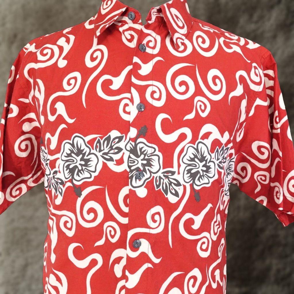 Vintage PINEAPPLE CONNECTION Red Floral Hawaiian Button-Up Shirt Mens XL Size US XL / EU 56 / 4 - 1 Thumbnail