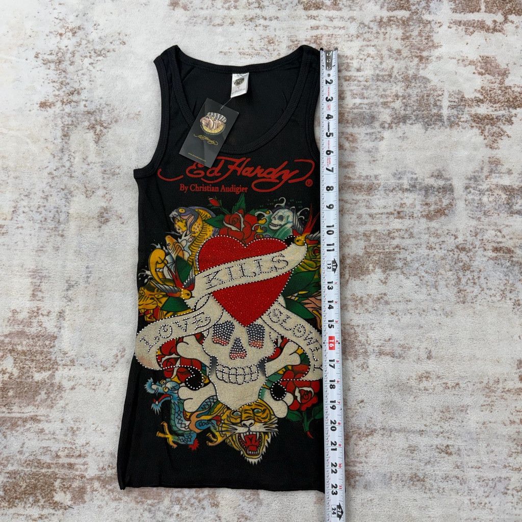 Ed Hardy 2000s Vintage Ed Hardy by Christian Audigier Tank Tops L Size L / US 10 / IT 46 - 5 Thumbnail